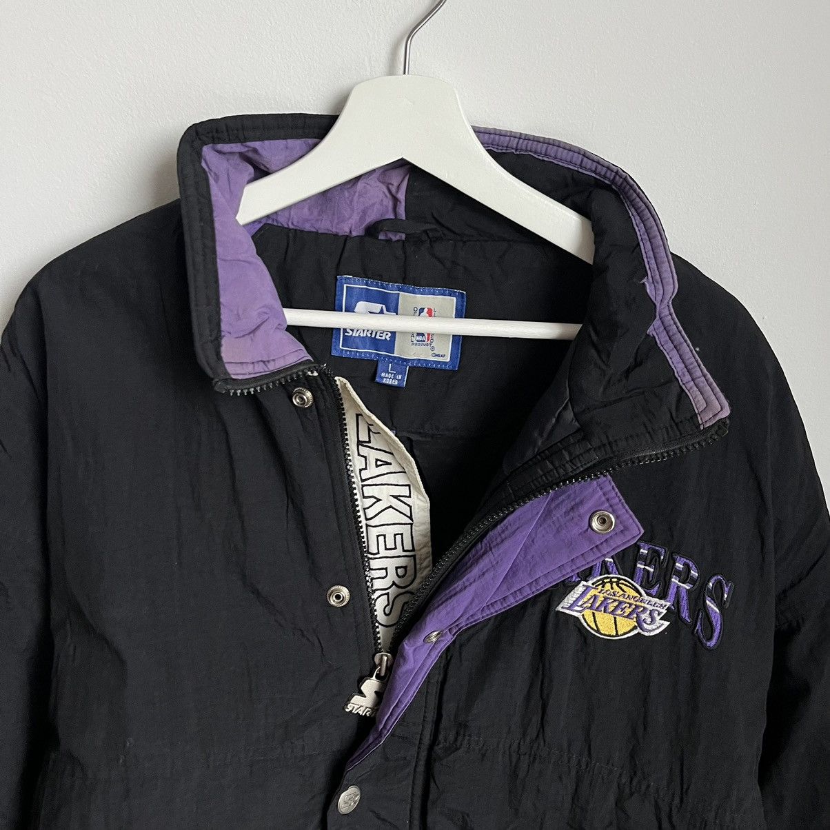NBA Rare!Vintage Starter Lakers NBA Bomber Jacket Size US L / EU 52-54 / 3 - 6 Thumbnail