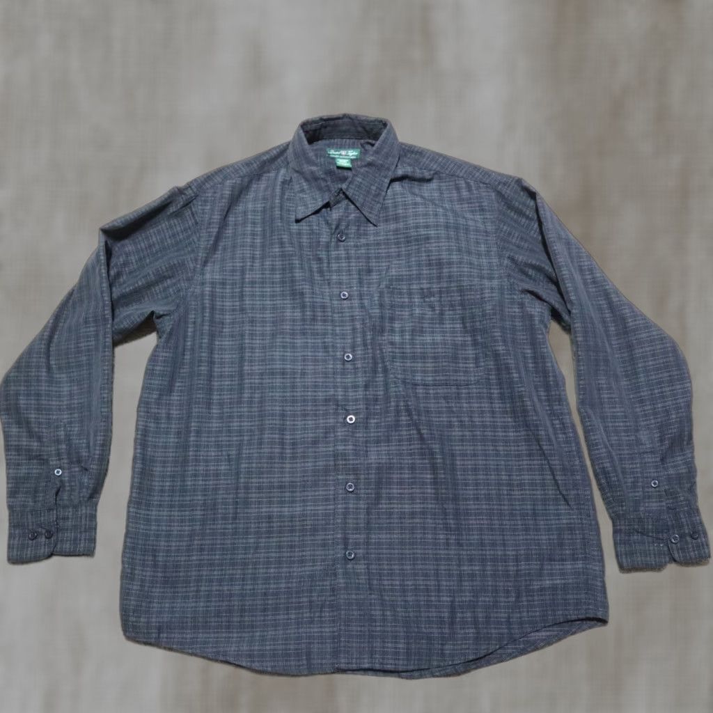 Vintage David Taylor Shirt Men's Long Sleeve Button-Up Black Size L Size US L / EU 52-54 / 3 - 1 Thumbnail