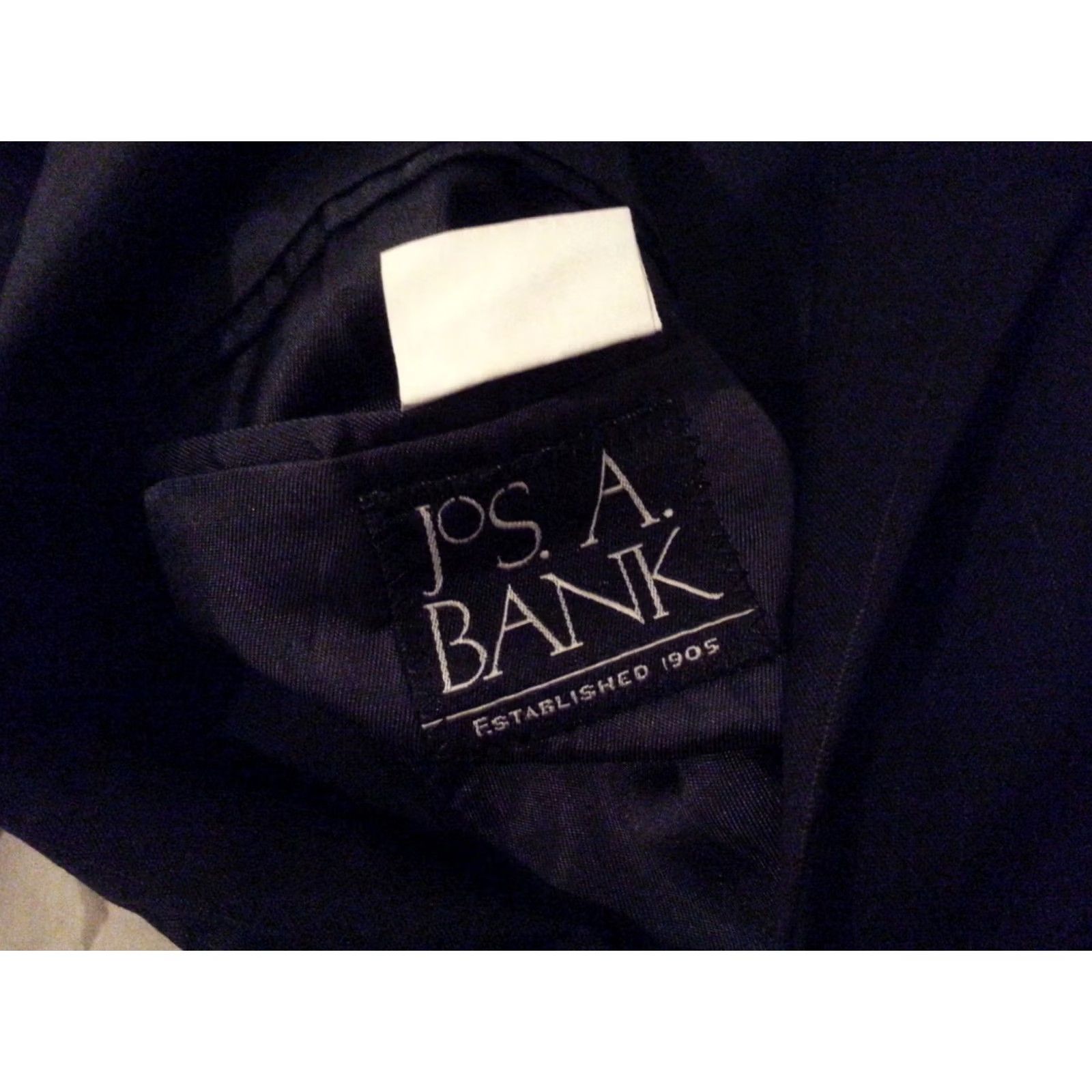 Jos. A. Bank Mens Jos. A Bank Black Wool Suit 40L Stripes 29x33 Size 40R - 6 Thumbnail