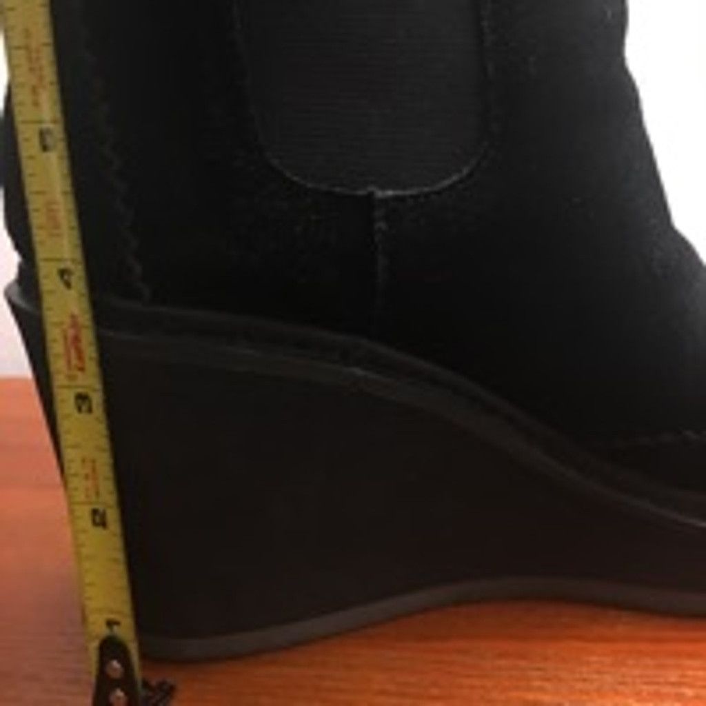 Tommy Hilfiger Tommy Hilfiger Black Suede/Leather Wedge Heels: Size 8.5M Size US 8.5 / IT 38.5 - 8 Thumbnail