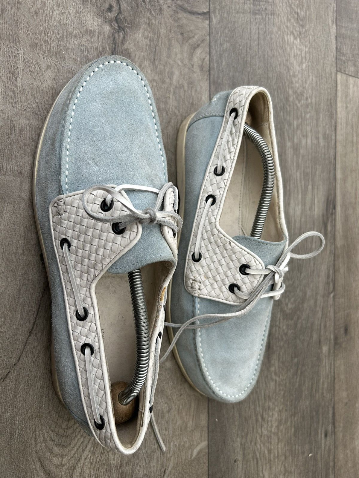 Bottega Veneta Bottega Veneta Intrecciato Trimmed Boat Shoes. Size US 8 / EU 41 - 4 Thumbnail