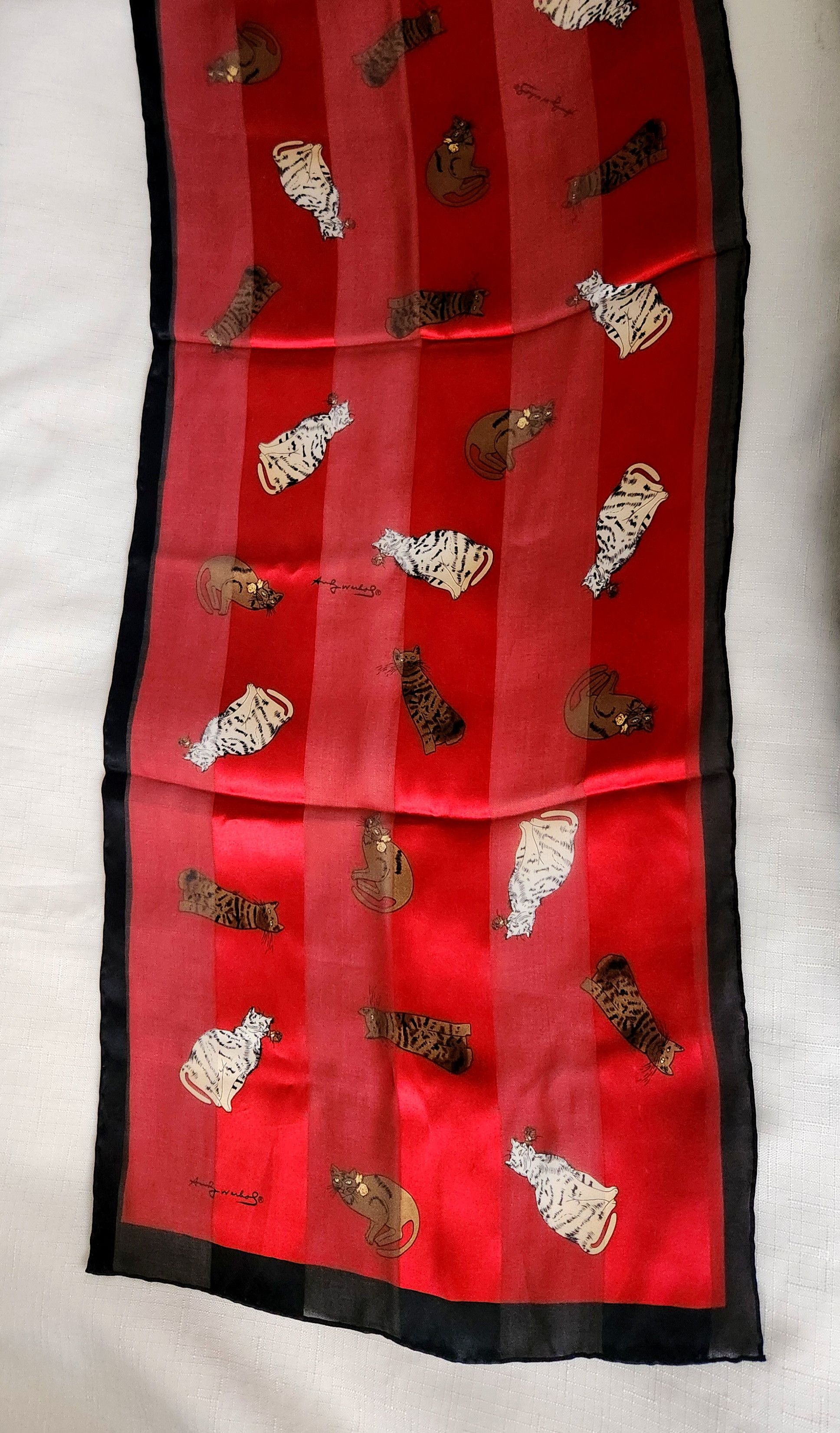 Andy Warhol Vintage RARE Andy Warhol Exclusive Museum Co cat scarf Size ONE SIZE - 8 Thumbnail