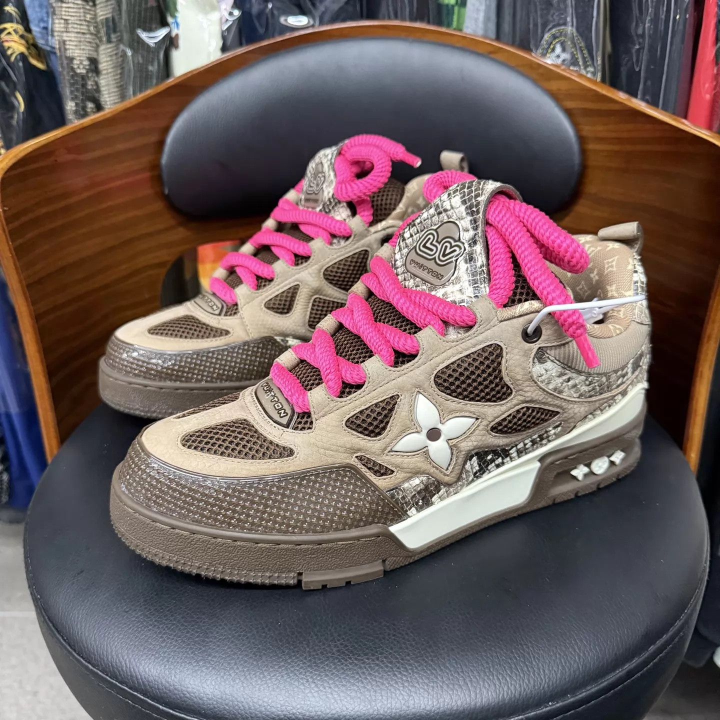 Louis Vuitton LV Skate Mocha Brown Snakeskin US 8 Worn Once Size US 8 / EU 41 - 1 Thumbnail