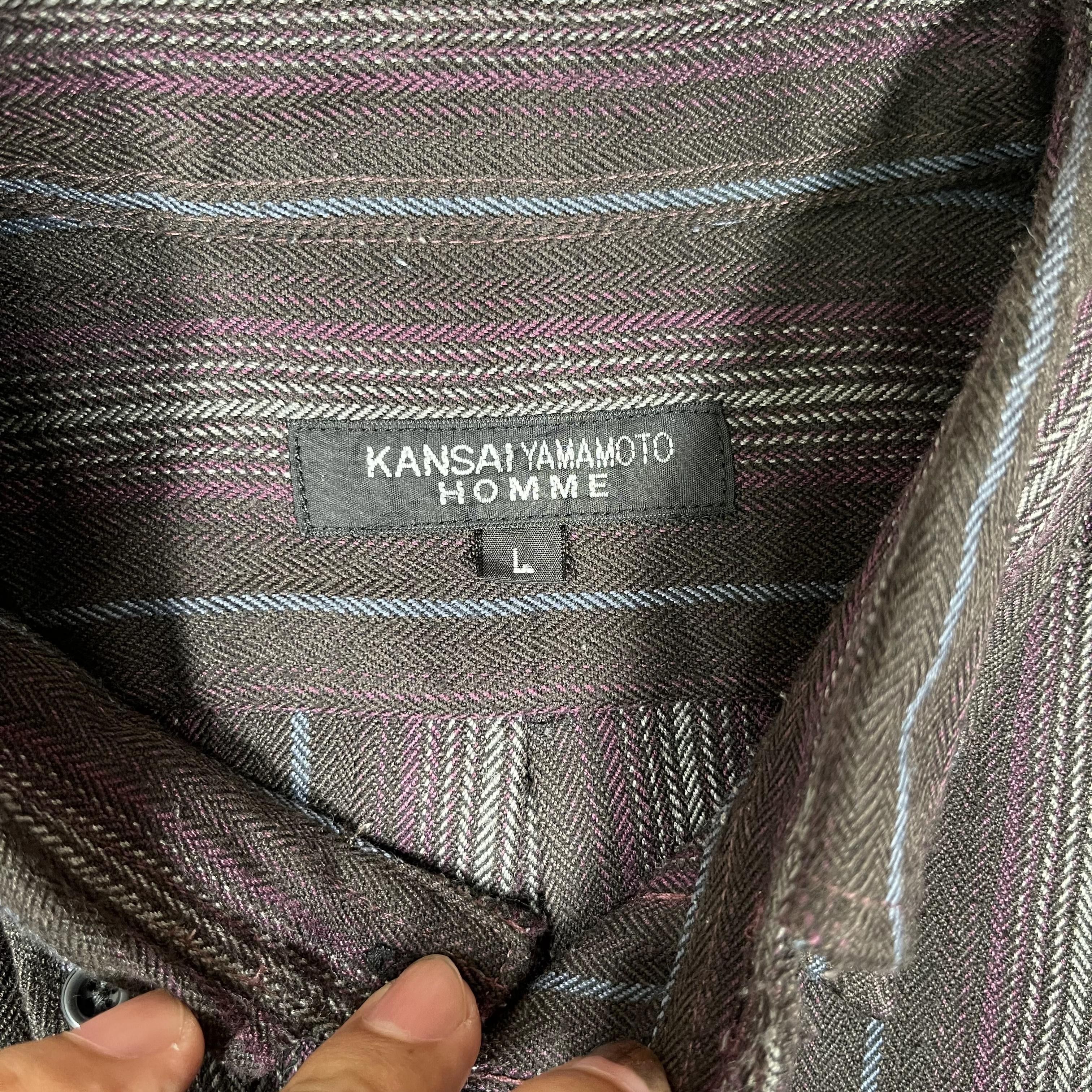 Kansai Yamamoto Kansai Yamamoto Homme 1990s Striped Button Up Shirt Size US L / EU 52-54 / 3 - 6 Thumbnail