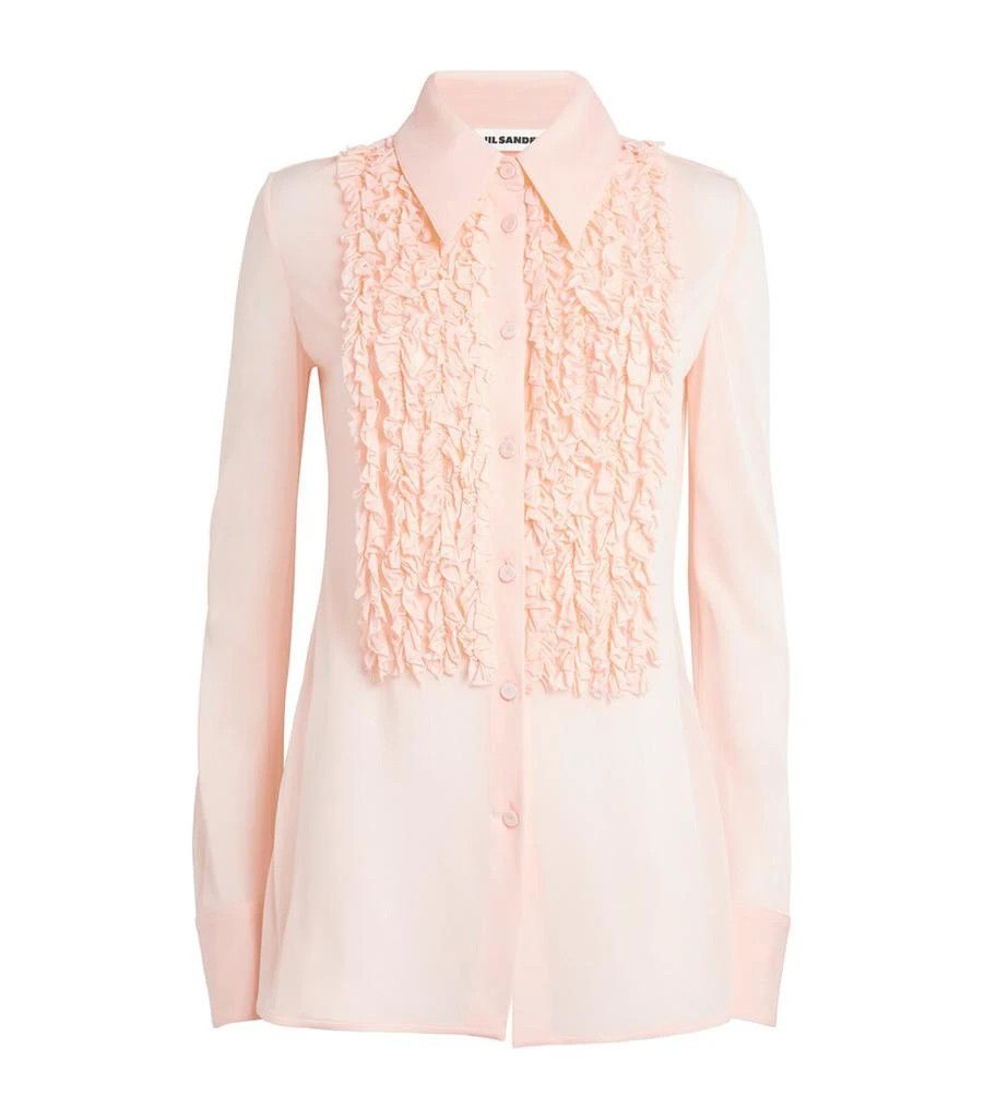 Jil Sander o1loc1c0426 Ruffle Trim Shirt in Pink Size XL / US 12-14 / IT 48-50 - 1 Thumbnail