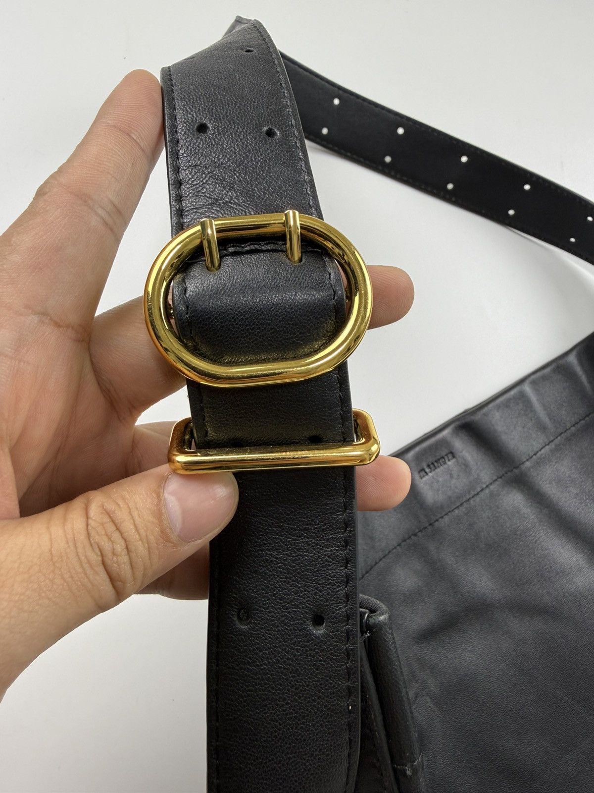 Jil Sander Jil Sander Gold Buckle Leather Shoulder Bag Size ONE SIZE - 8 Thumbnail