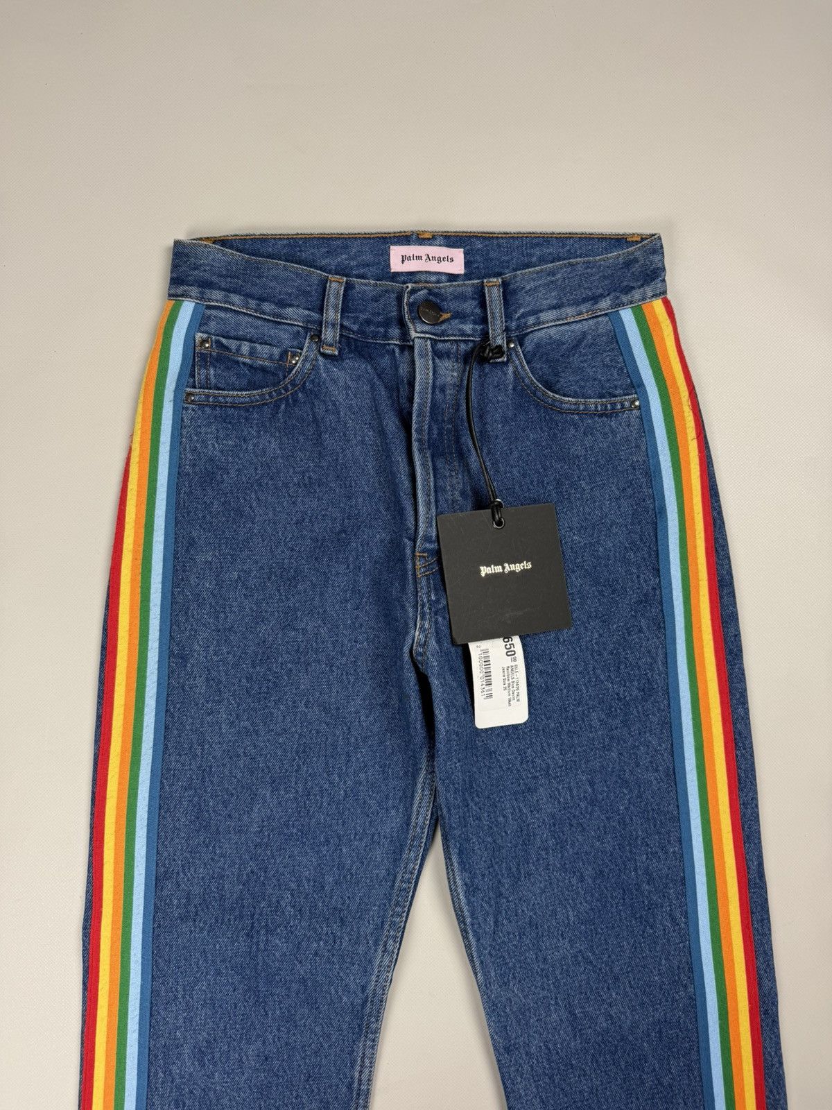 Palm Angels BNWT! Palm Angels Ladies Denim Rainbow Medium Wash Jeans Size 26" / US 2 / IT 38 - 5 Thumbnail