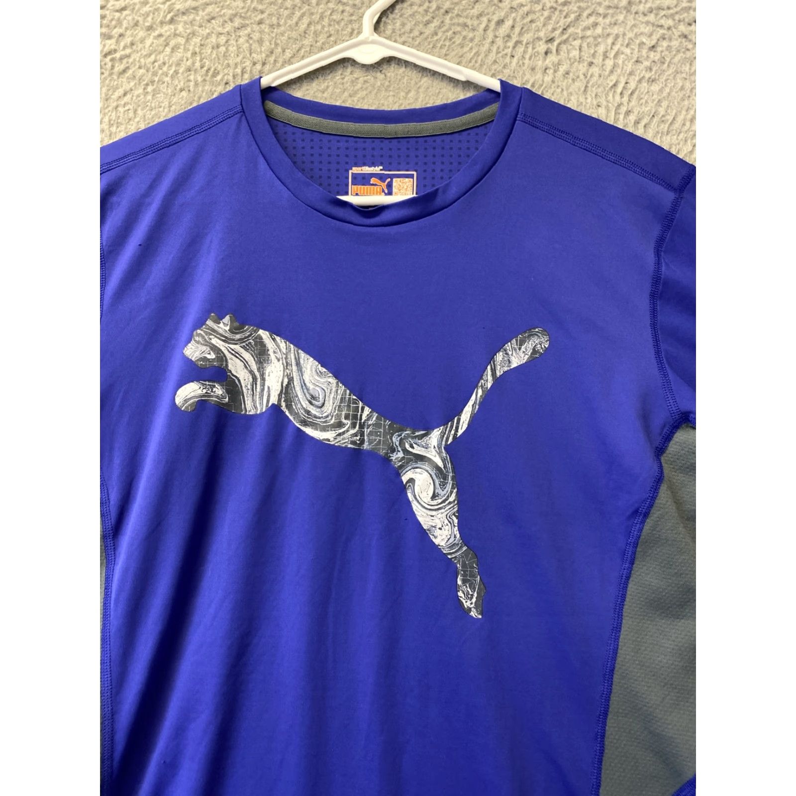 Puma PUMA Mens Shirt T-Shirt Activewear Lightweight Purple Gray S Adult Regular Logo Size US S / EU 44-46 / 1 - 2 Thumbnail