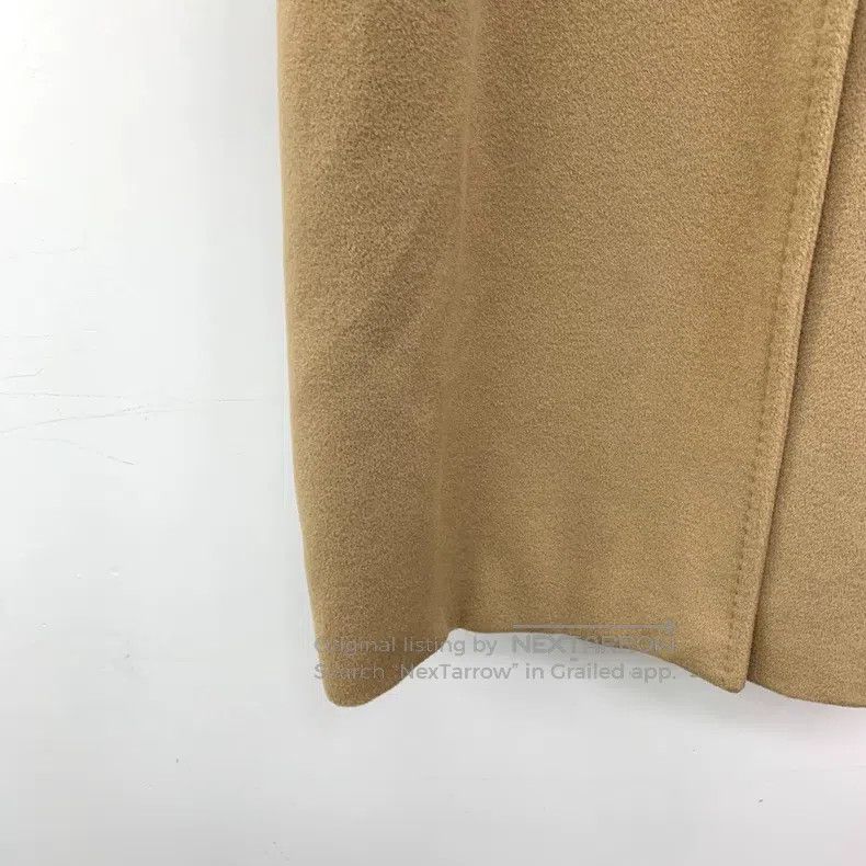 Max Mara Brown Wool Lapel Double Breasted Long Sleeve Belt