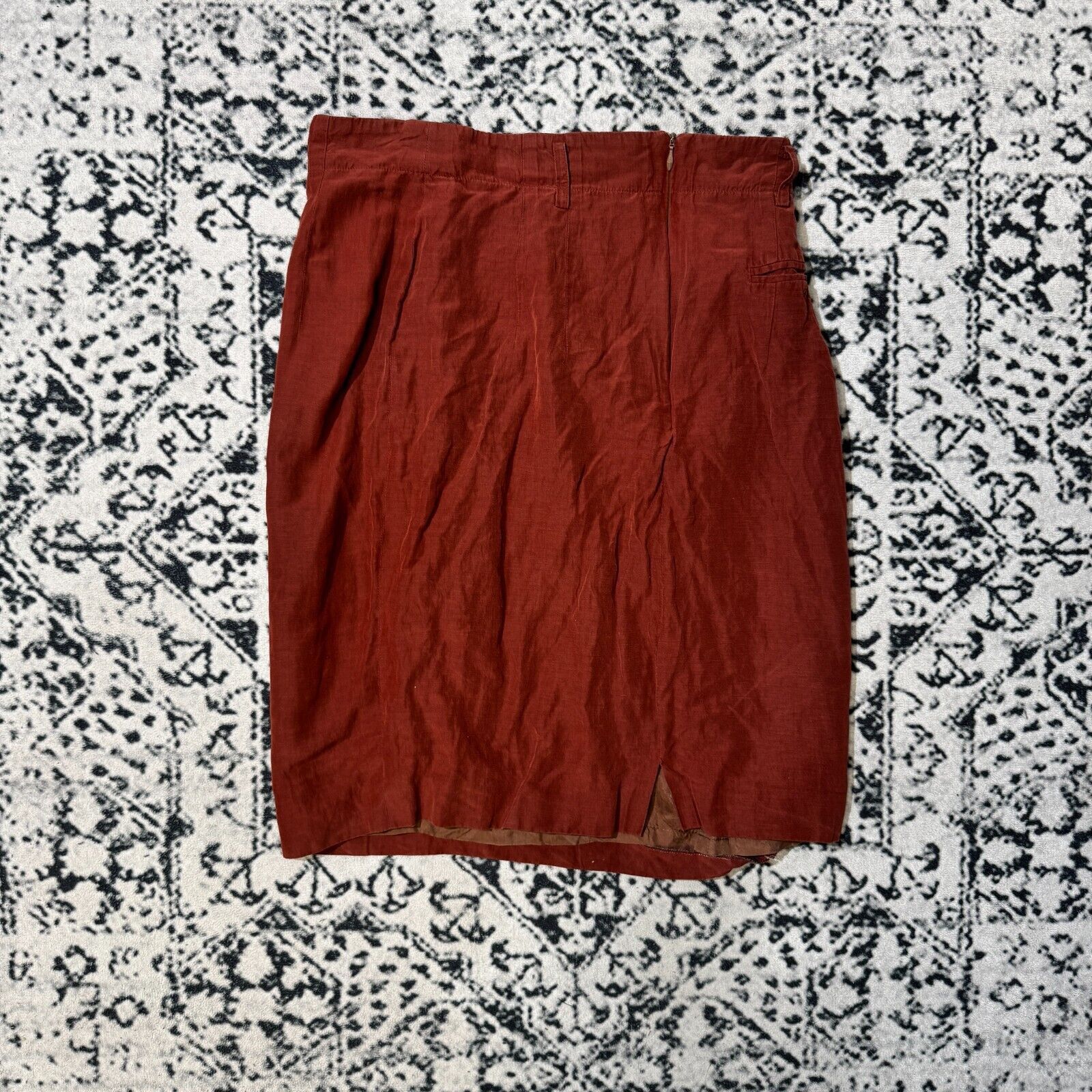 Jil Sander × Vintage Vintage Jil Sander Red Linen Silk Skirt Size 42 IT Runway Size 30" / US 8 / IT 44 - 9 Thumbnail