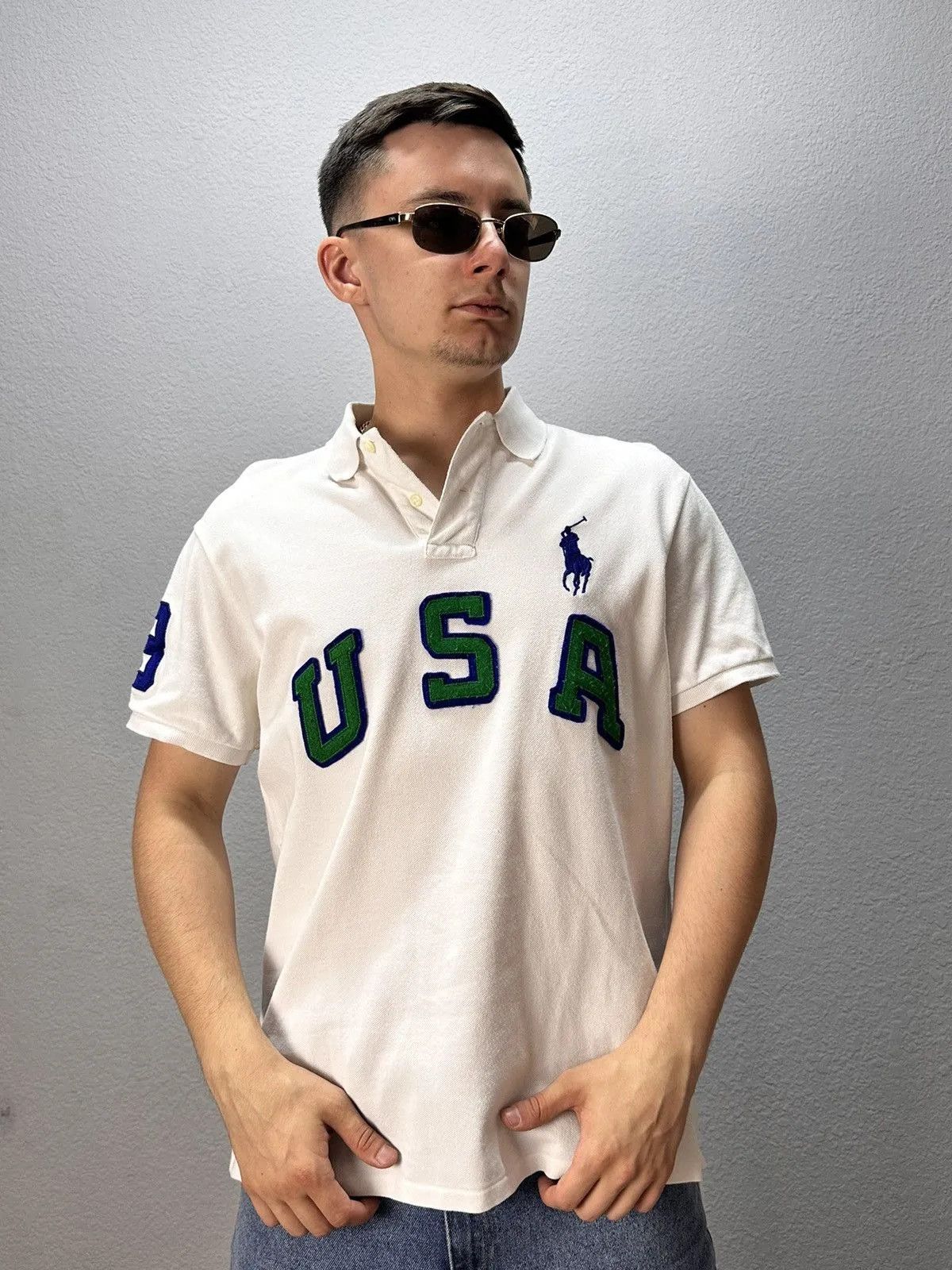Other Vintage Polo Ralph Lauren USA Polo Shirt Rugby Japanese Size US L / EU 52-54 / 3 - 3 Thumbnail