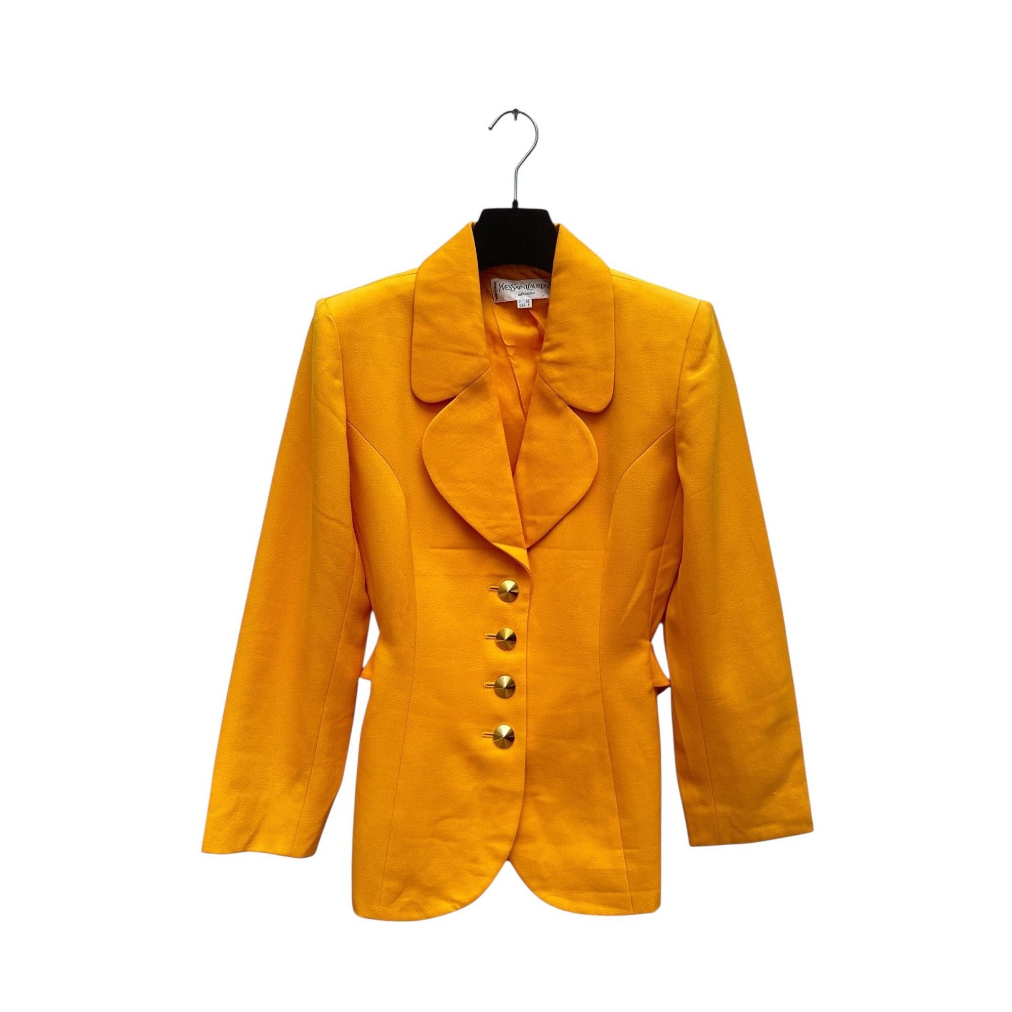 Yves Saint Laurent 1990s Yellow Heart Shape Blazer Jacket Size S / US 4 / IT 40 - 1 Thumbnail