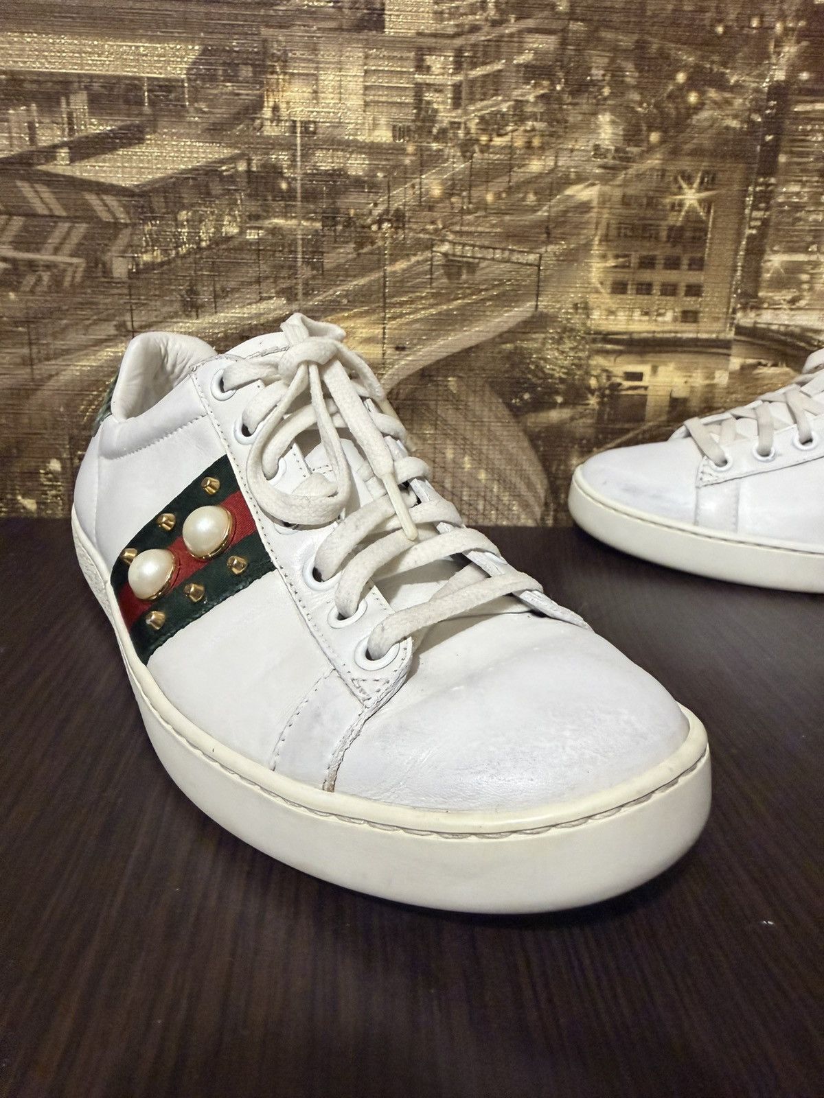Gucci Gucci ACE Studded Pearl Size 35 1/2 Size US 5.5 / IT 35.5 - 15 Thumbnail