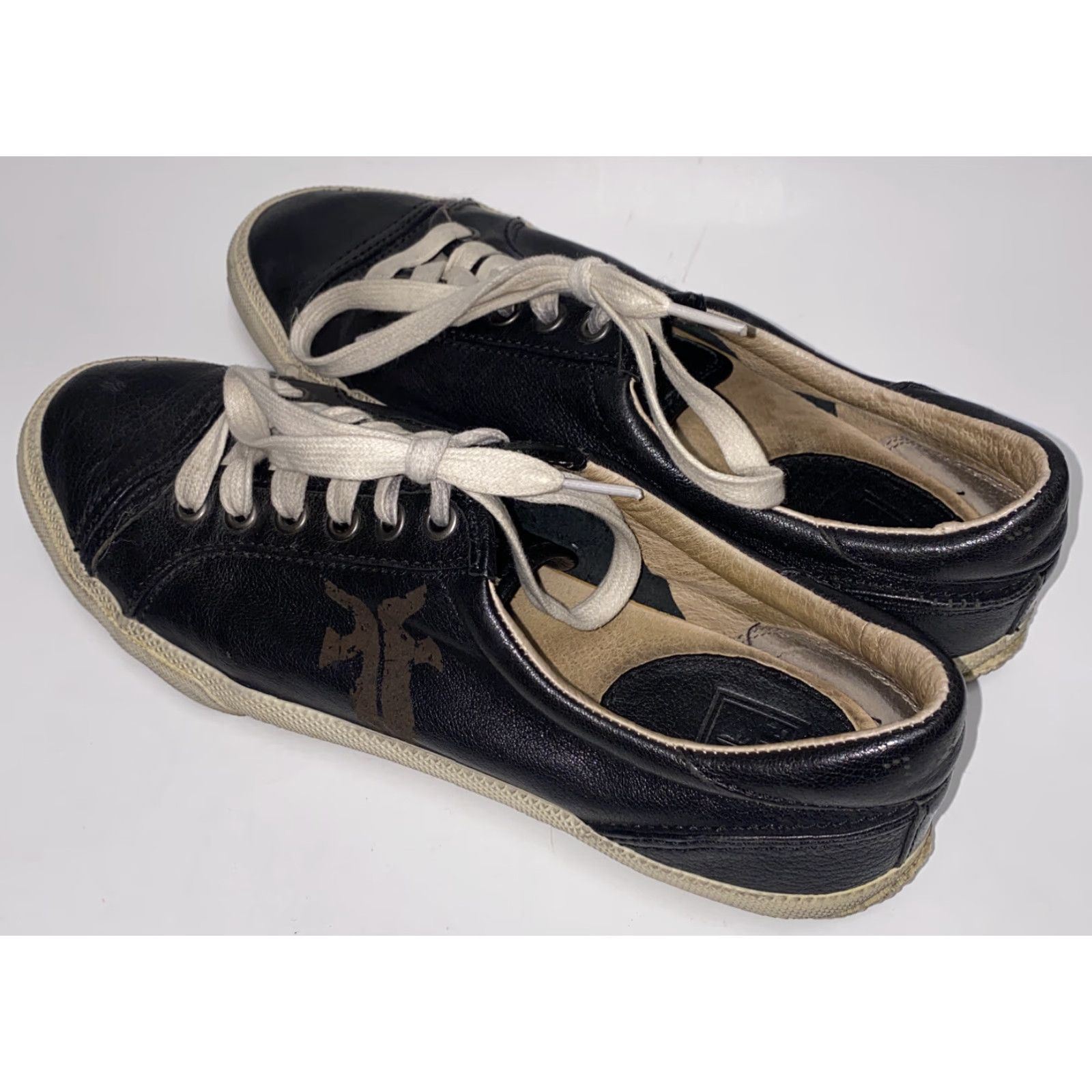Frye Frye KIRA Leather Low Top Sneakers Lace Up Black Women 9.5M Shoe Size M Size L / US 10 / IT 46 - 2 Thumbnail