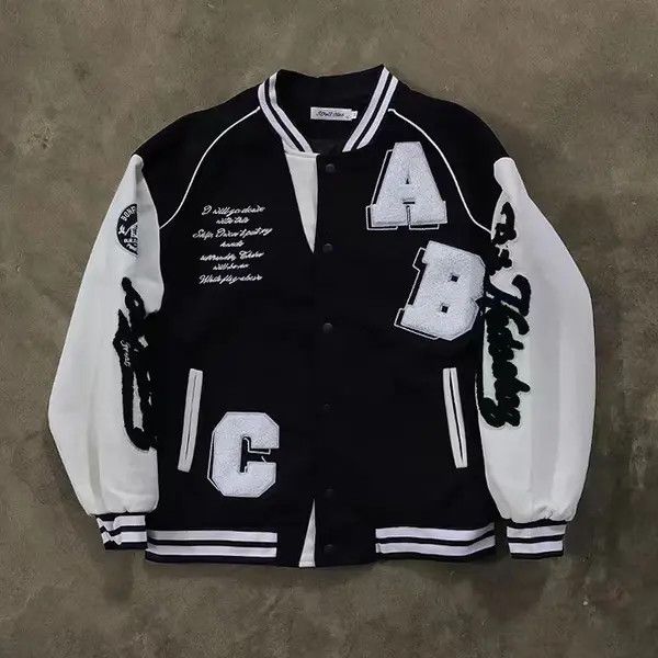 VIBE Vintage Street Letter Embroidery Loose Casual Jacket Coat Size US M / EU 48-50 / 2 - 7 Thumbnail