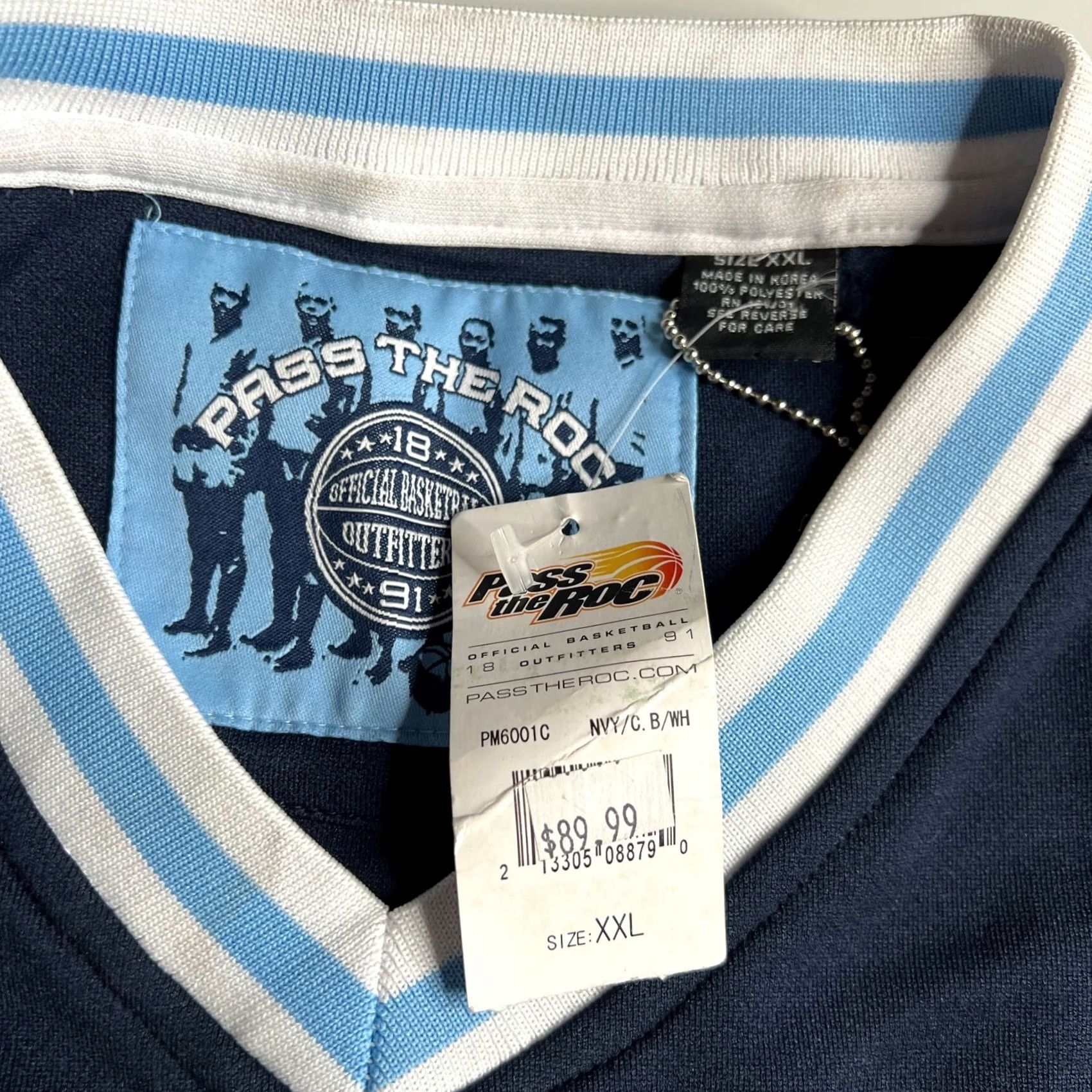 Vintage Pass The Roc Vintage Basketball Jersey Shirt XXL Blue 90s Style NWT Mens Regular Short Sleeve Jersey Streetwear Cap Sleeve Size US XXL / EU 58 / 5 - 5 Thumbnail