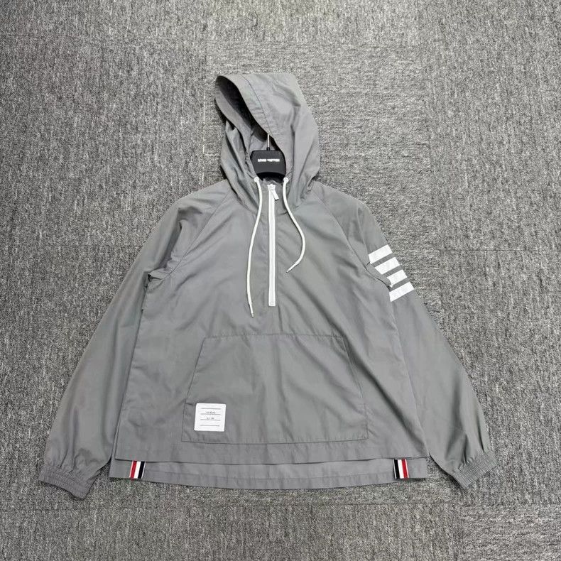 Thom Browne Thom Browne Gray Hooded Anorak Jacket-dmc Size US M / EU 48-50 / 2 - 1 Thumbnail