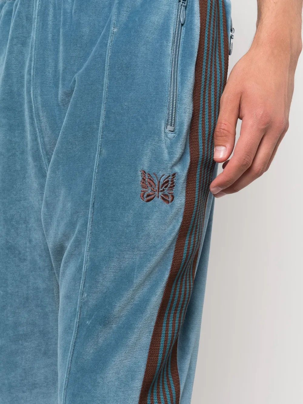 Needles NEEDLES NARROW LOGO, EMBROIDERED, BLEND VELOUR TRACK PANTS Size US 35 - 7 Thumbnail