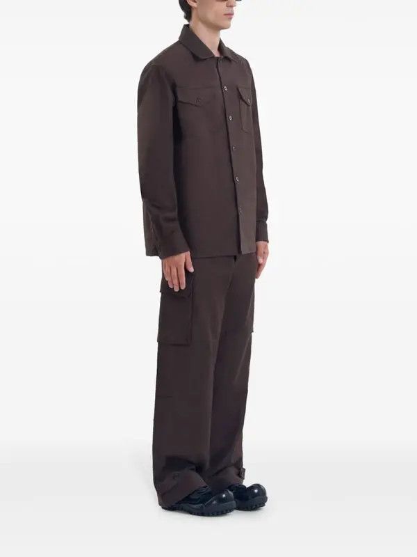 Marni o1w1db11125 Twill Shirt in Brown Size US L / EU 52-54 / 3 - 3 Thumbnail