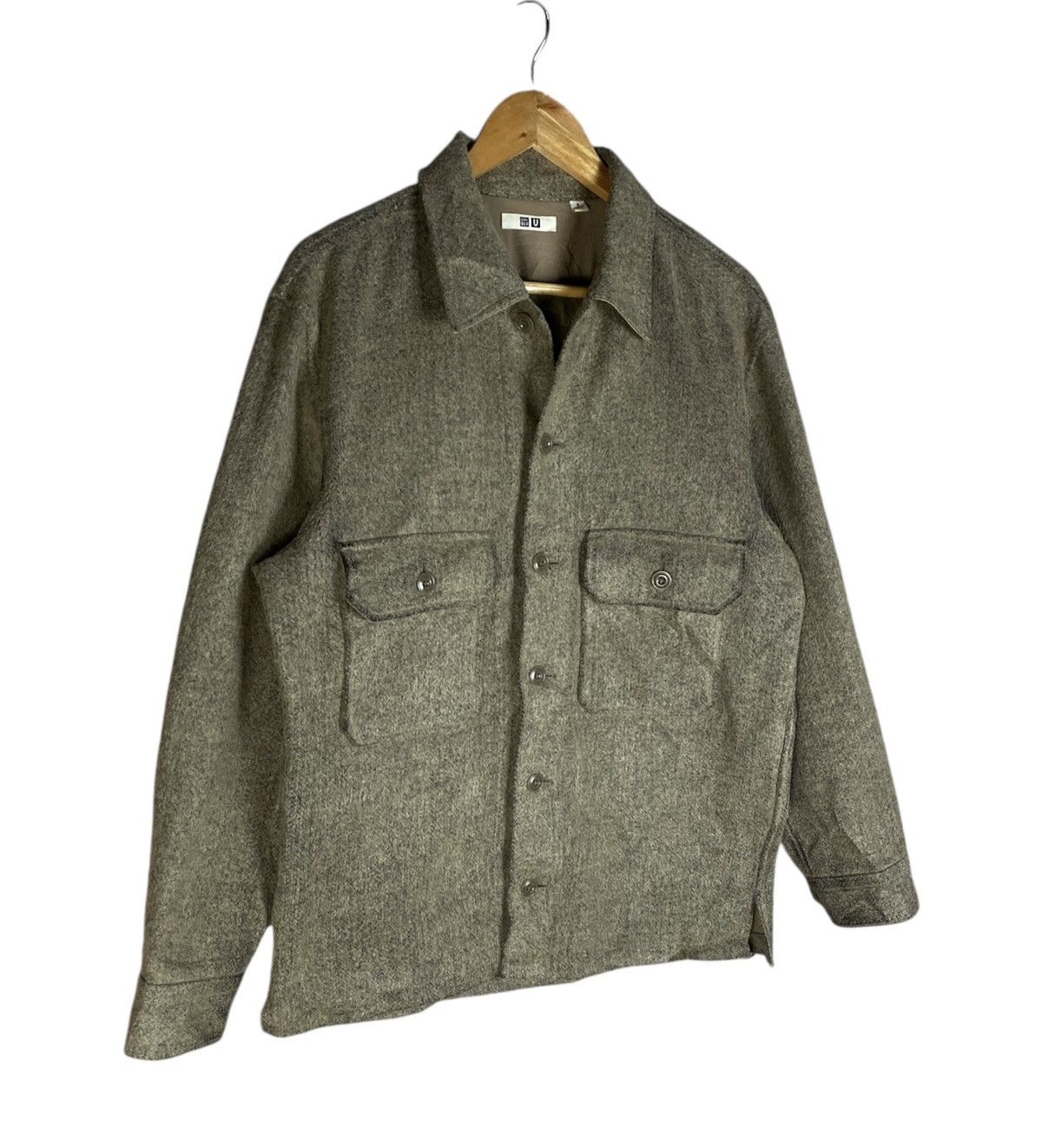 Japanese Brand × Uniqlo 2000s Uniqlo U Lameire Faded Wool Button up Shirt Size US M / EU 48-50 / 2 - 2 Thumbnail