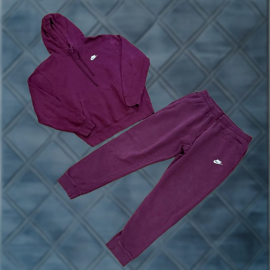 Nike Nike Sportswear Club Fleece Hoodie & Pants Sweatsuit Medium Large Red 90s Mens Size US M / EU 48-50 / 2 - 1 Thumbnail