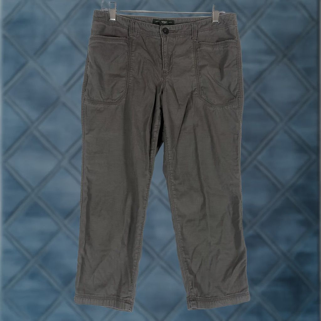 Eddie Bauer Eddie Bauer Capri Pants Womens 4 Gray 100% Cotton Pockets Casual Crop Size 27" / US 4 / IT 40 - 1 Thumbnail