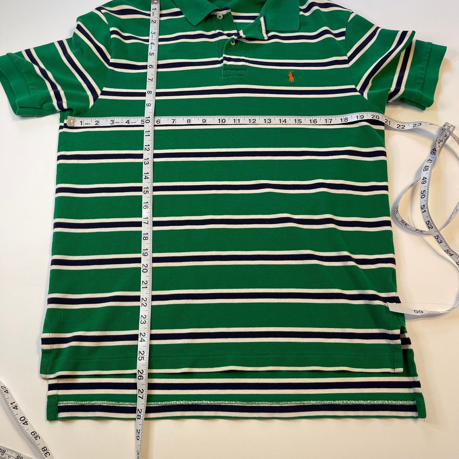 Polo Ralph Lauren Polo by Ralph Lauren Green Striped Classic Polo Golf Shirt L Size US L / EU 52-54 / 3 - 7 Thumbnail