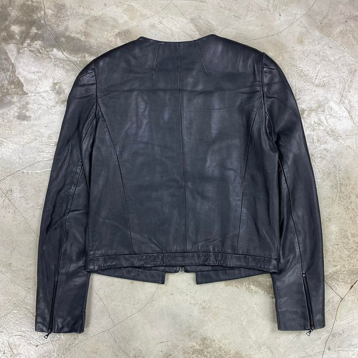 Sandro Collarless Lamb Leather Jacket Size M / US 6-8 / IT 42-44 - 5 Thumbnail