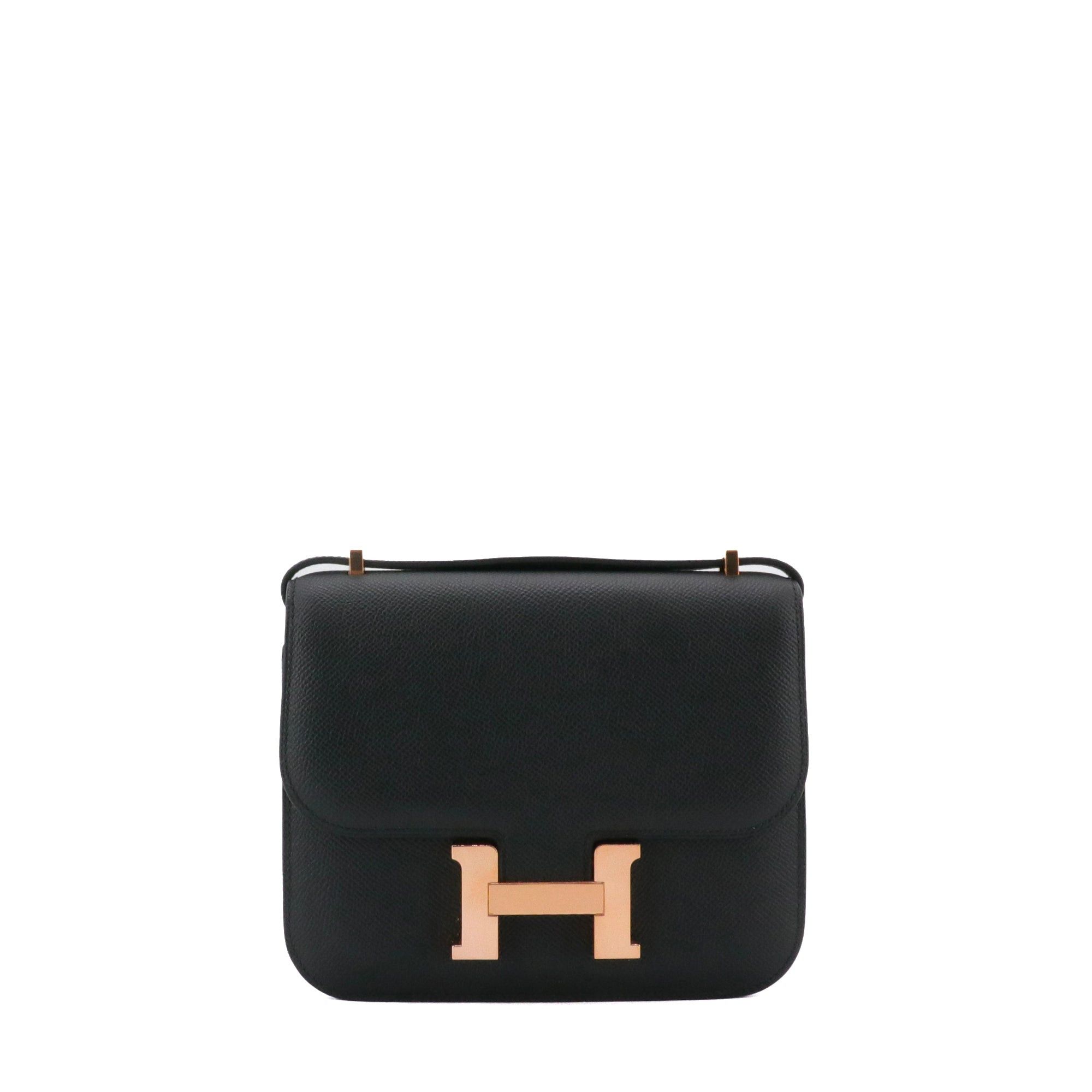 Hermes HERMÈS - Constance 18 Hermès shoulder bag in black epsom leather Size ONE SIZE - 1 Thumbnail