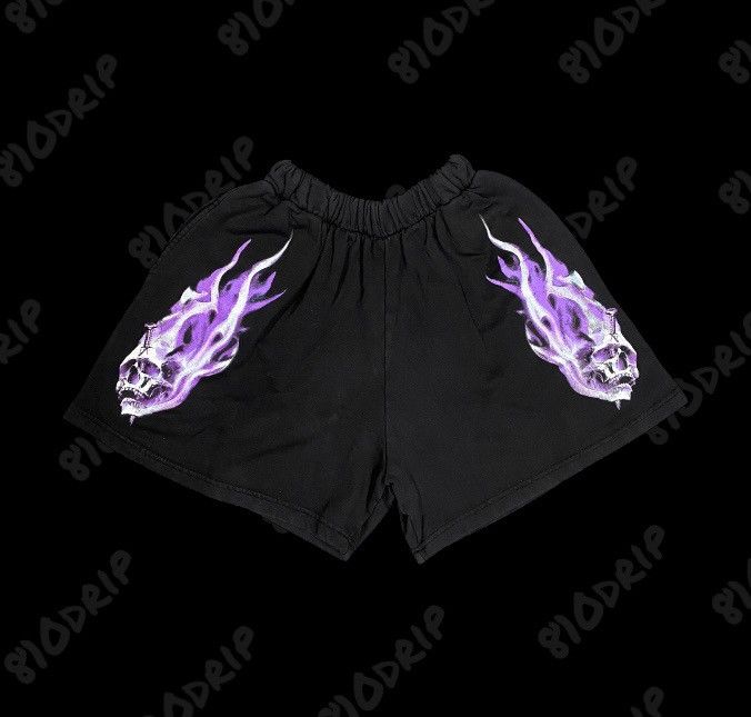 Vlone Vlone Purple Skully Shorts (L) Size US 34 / EU 50 - 1 Thumbnail