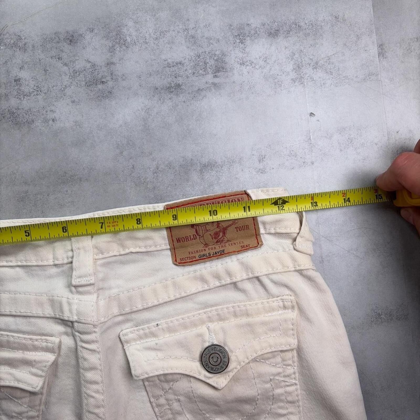 True Religion Y2K White True Religion Grunge Mini Denim Shorts Size 30" / US 8 / IT 44 - 6 Thumbnail