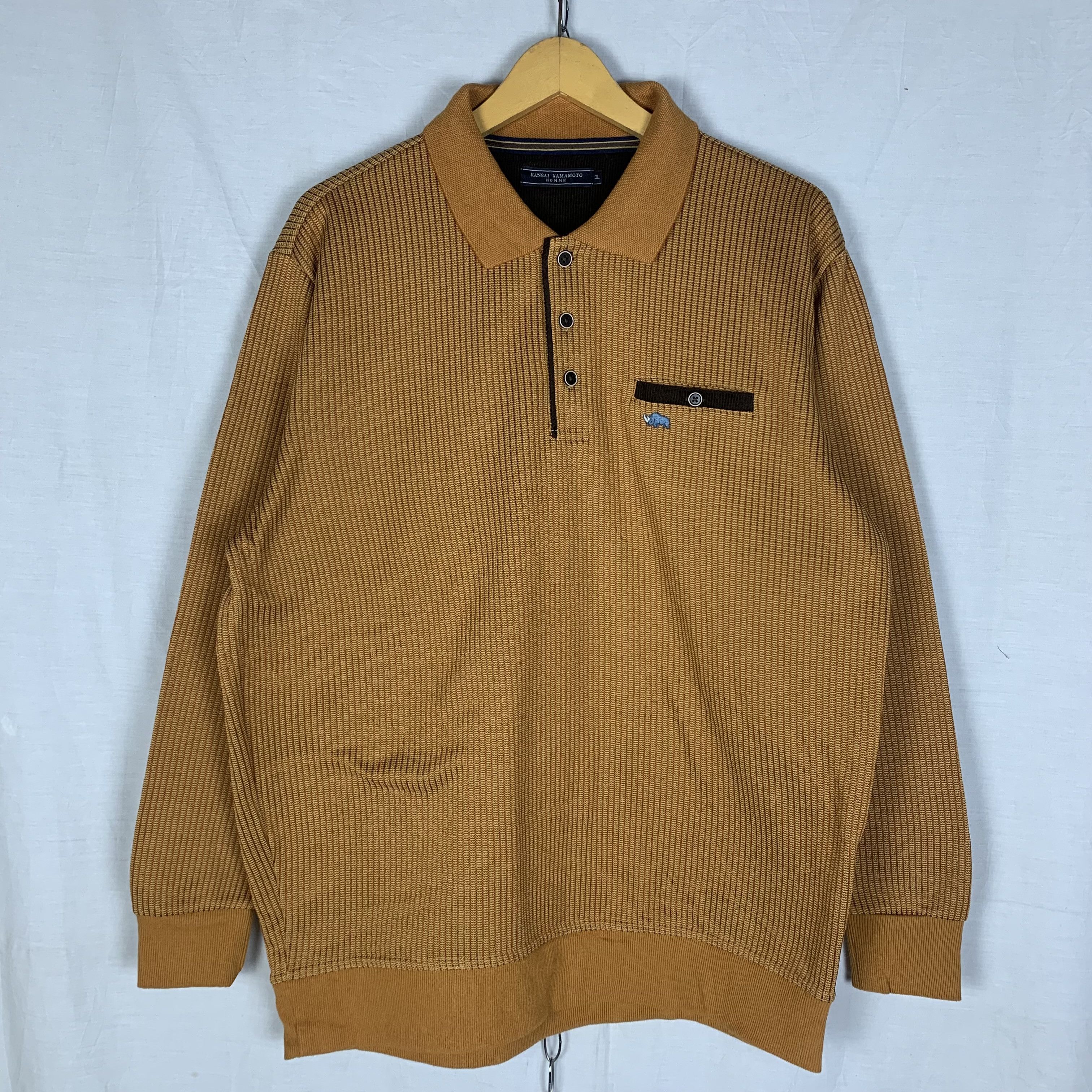 Kansai Yamamoto Vintage Kansai Yamamoto Homme Striped Sweatshirt Sweater Size US XL / EU 56 / 4 - 1 Thumbnail