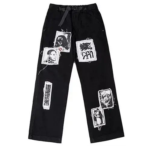Japanese Brand japanese style punk jeans with patches Size US 32 / EU 48 - 1 Thumbnail