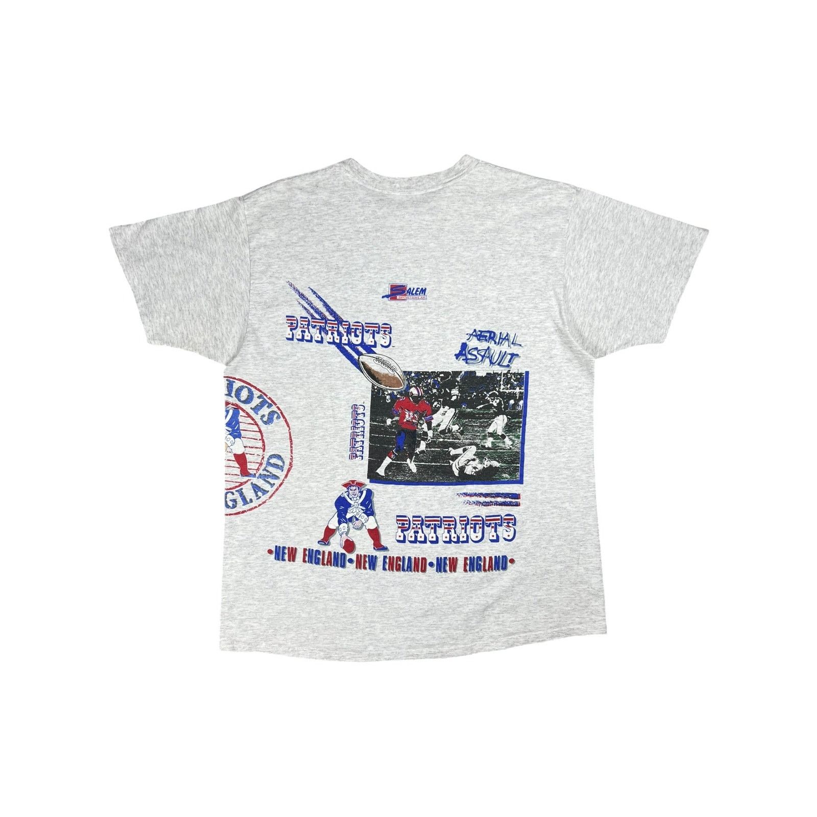NFL × Salem Sportswear × Vintage 1992 Salem Sports New England Patriots Aerial Assault tee Size US XL / EU 56 / 4 - 6 Thumbnail