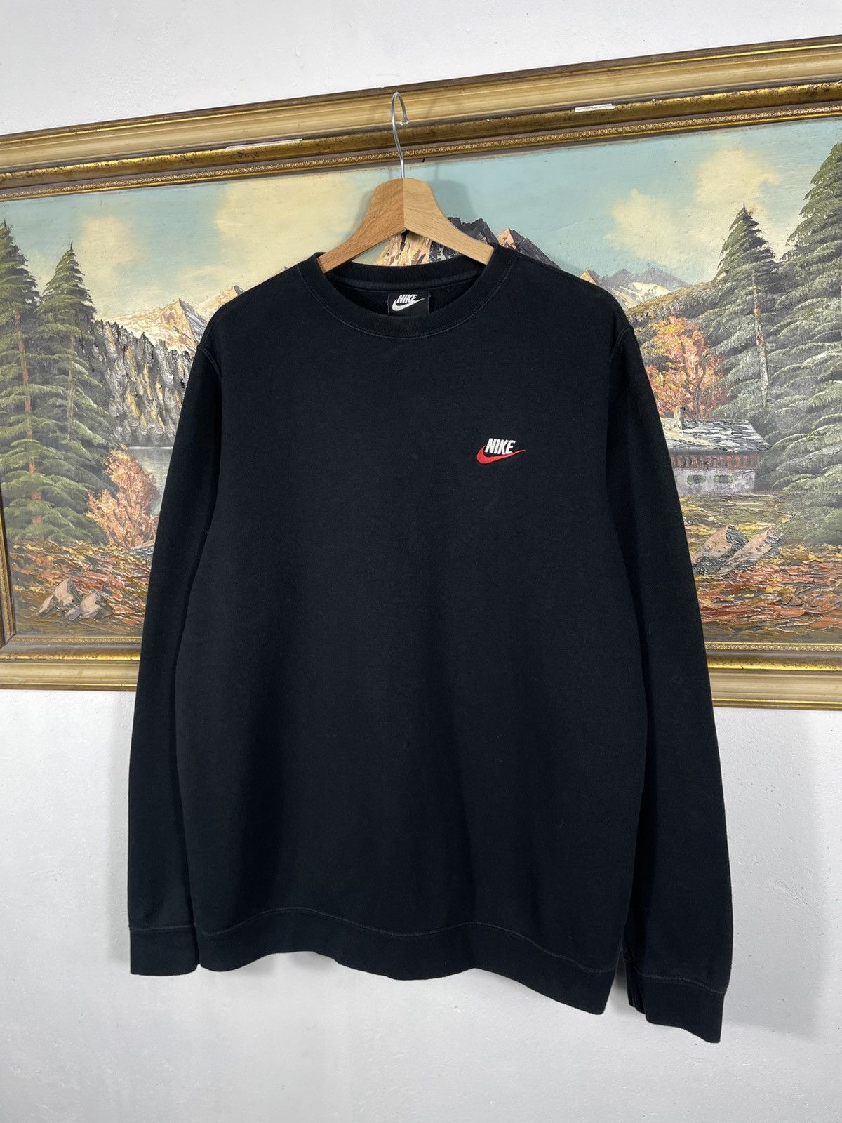 Nike Black Crewneck Sweatshirt Nike Baggy Loose Skate Hiphop Rap Size US L / EU 52-54 / 3 - 2 Thumbnail