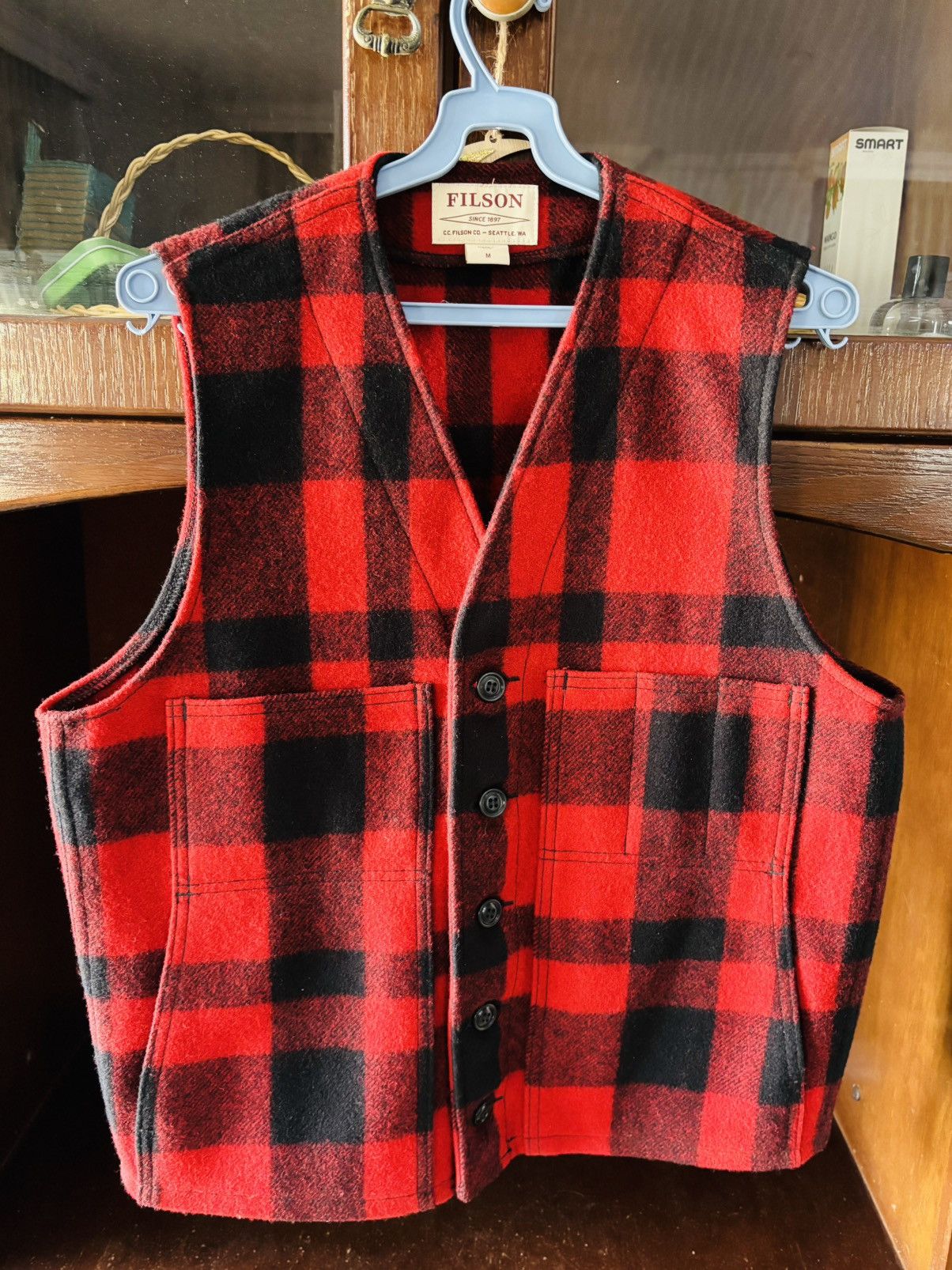 Filson Filson Mackinaw 100% Virgin Wool Vest - Red/Black Size US M / EU 48-50 / 2 - 4 Thumbnail