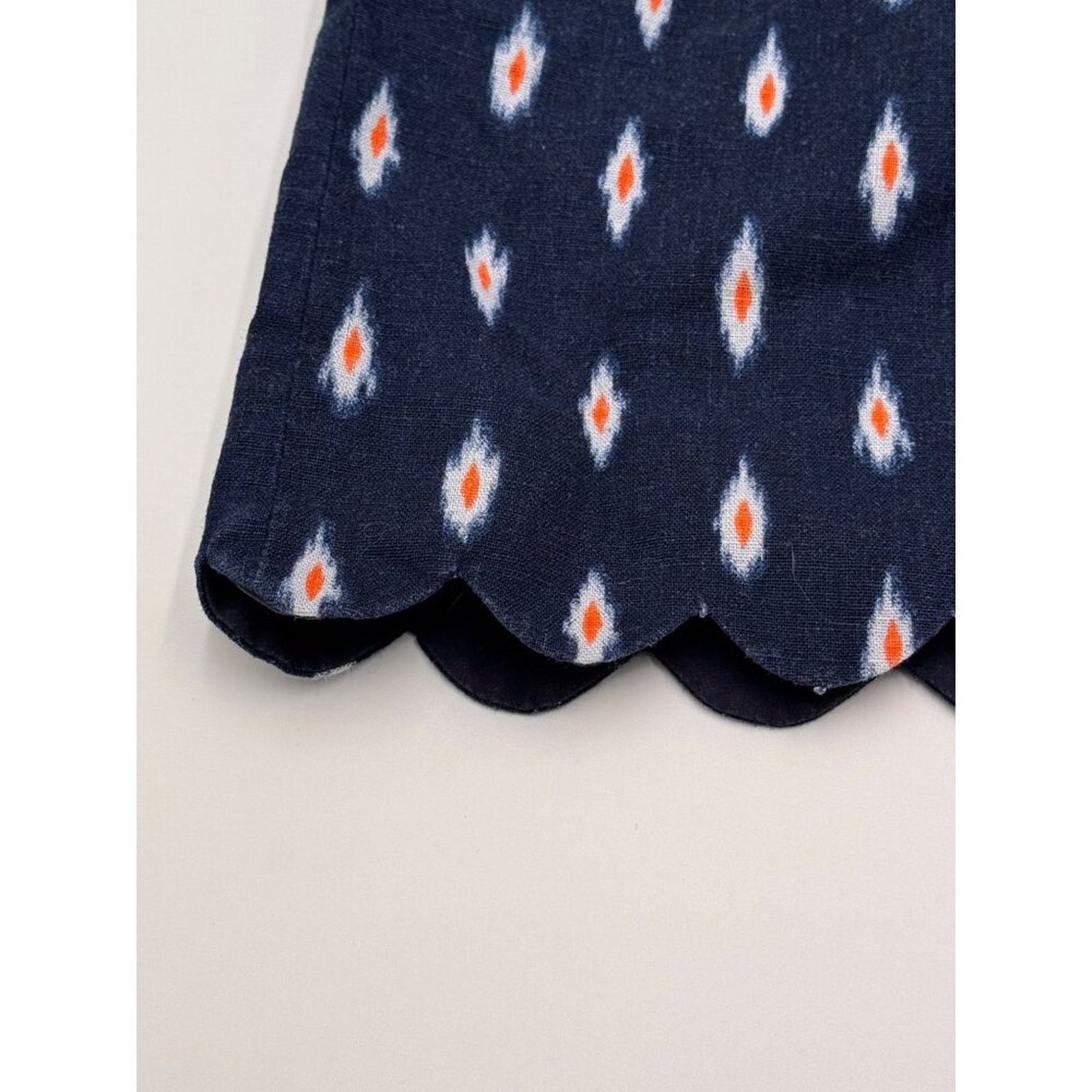 J.Crew J.Crew Skirt Womens 8 Lined Elastic Waist Scalloped Navy Size 30" / US 8 / IT 44 - 3 Thumbnail