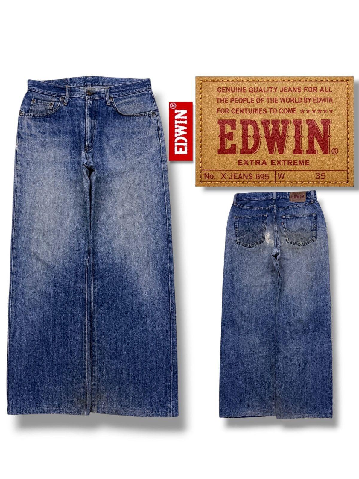 Edwin Vintage EDWIN X Jeans 605 Japan Loose Straight Baggy | W32 Size US 32 / EU 48 - 1 Thumbnail