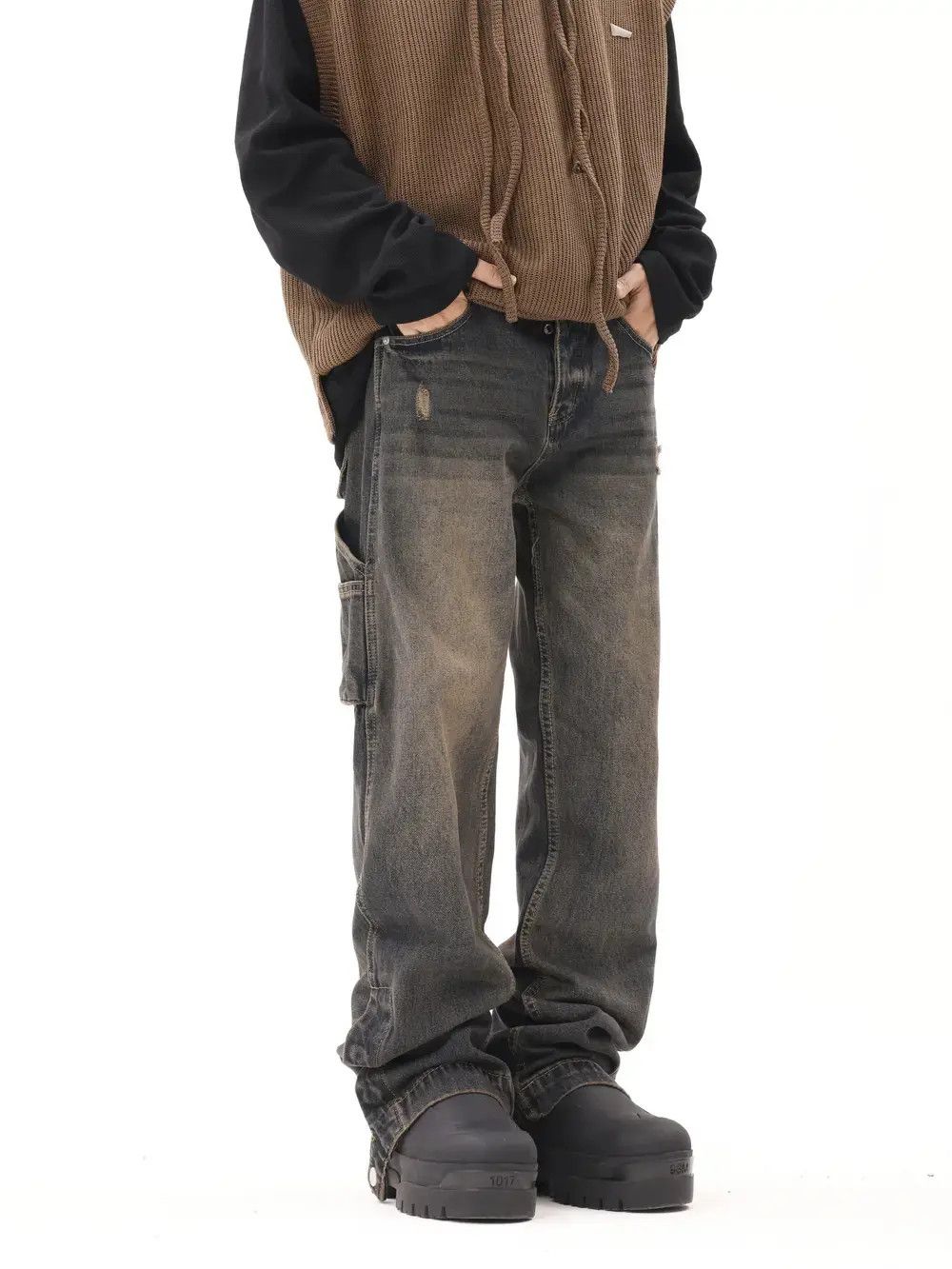 Designer × Japanese Brand × Vintage hiphop distressed faded carpenter jeans Size US 28 / EU 44 - 3 Thumbnail