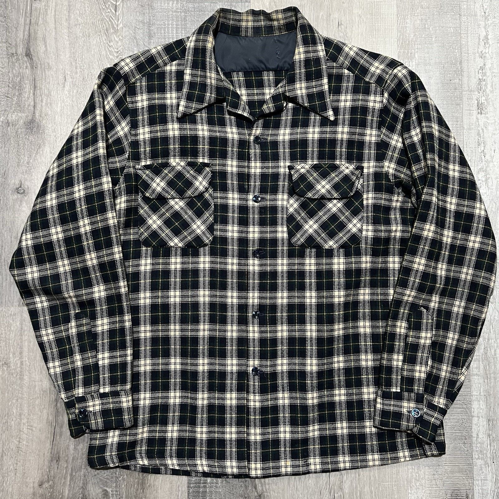 Other VTG 60s Tartan Blackwatch Plaid Loop Collar Flannel Shirt Size US L / EU 52-54 / 3 - 1 Thumbnail