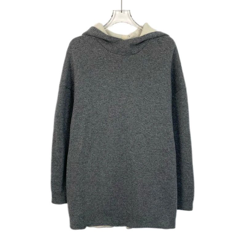 Dior Dior Gray logo printed cashmere hooded long-sleeved sweate Size XS / US 0-2 / IT 36-38 - 1 Thumbnail