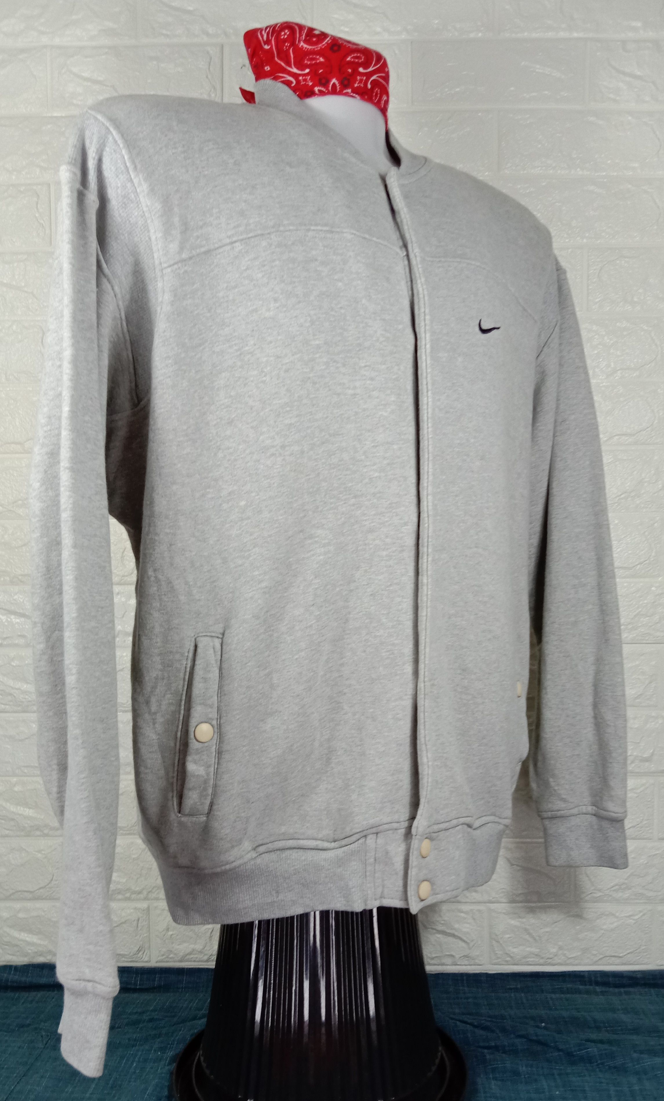 Nike Vintage Nike Mini Swoosh Snap Button Jacket Size US L / EU 52-54 / 3 - 2 Thumbnail