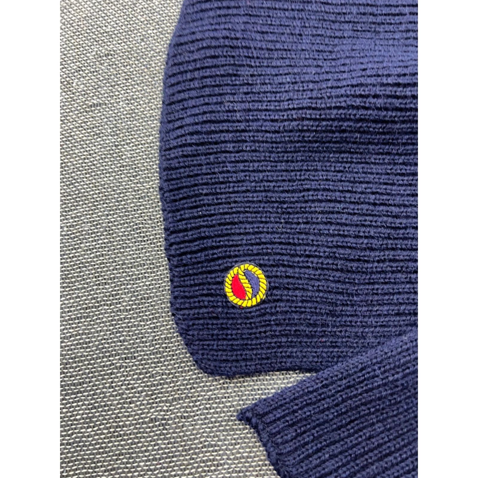 Vintage VINTAGE Busnel Scarf 100% Wool 55 x 10 in Knitted France Blue Unisex Wool Scarf Mens Womens Size ONE SIZE - 2 Thumbnail