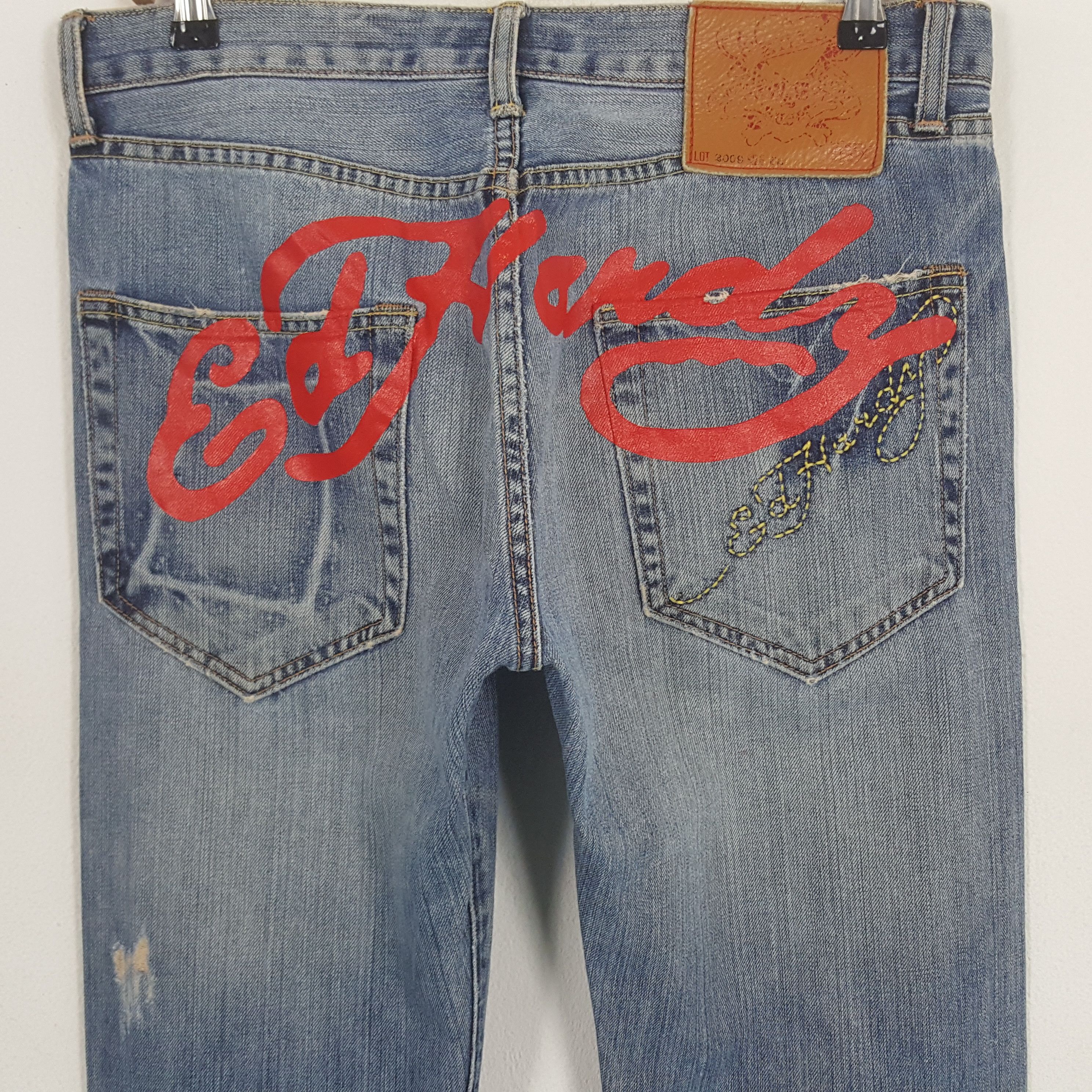 Christian Audigier × Ed Hardy × Vintage Vintage Ed Hardy Christian Audigier Custom Art Denim Jeans Size US 32 / EU 48 - 2 Thumbnail