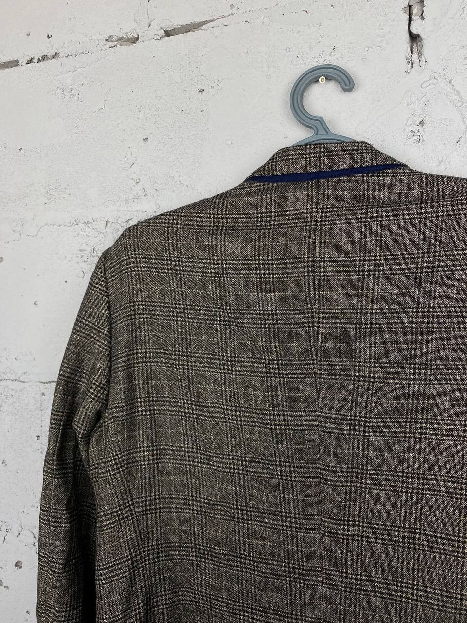 Paul Smith × Vintage Paul Smith The Byard Knitted Check Cotton Wool Blazer Size US L / EU 52-54 / 3 - 8 Thumbnail