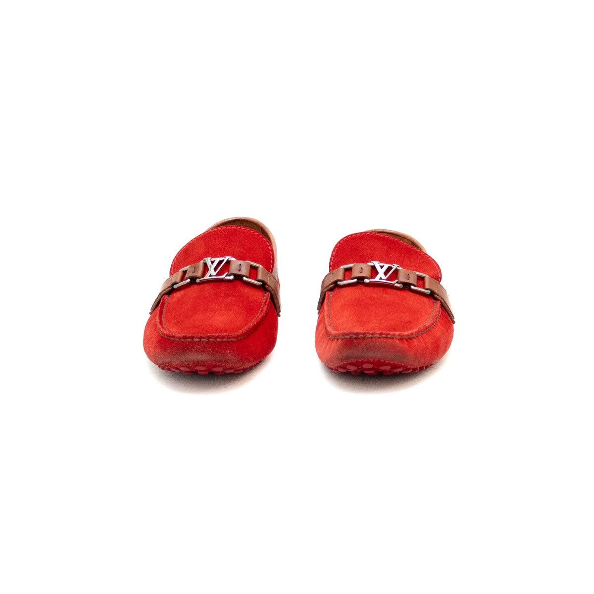 Louis Vuitton Louis Vuitton Red Suede Monte Carlo Moccasin SZ: US 10.5 Size US 10.5 / EU 43-44 - 4 Thumbnail