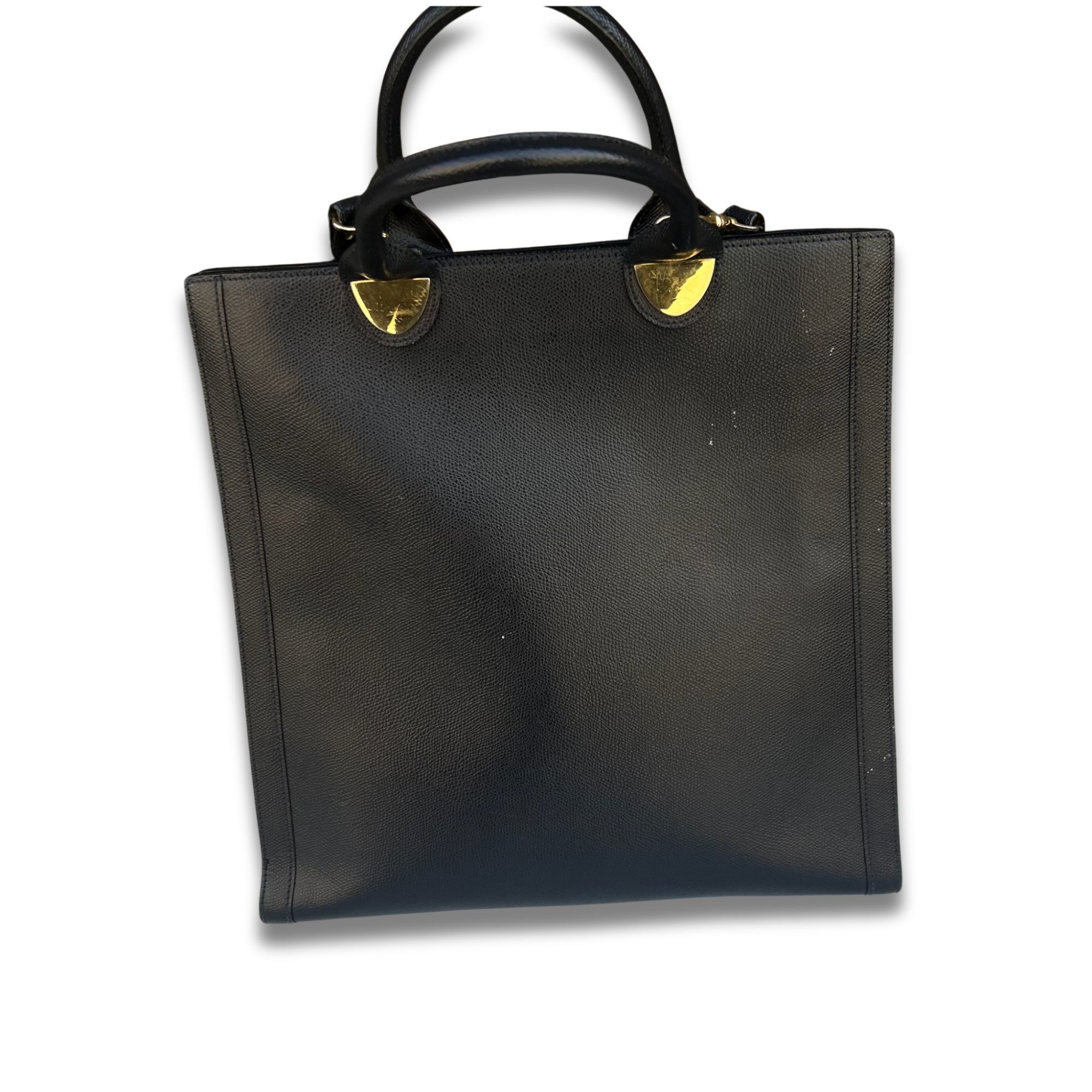 Other Lederer Black Leather Office Tote Bag With Gold-Tone Hardwar Size ONE SIZE - 3 Thumbnail