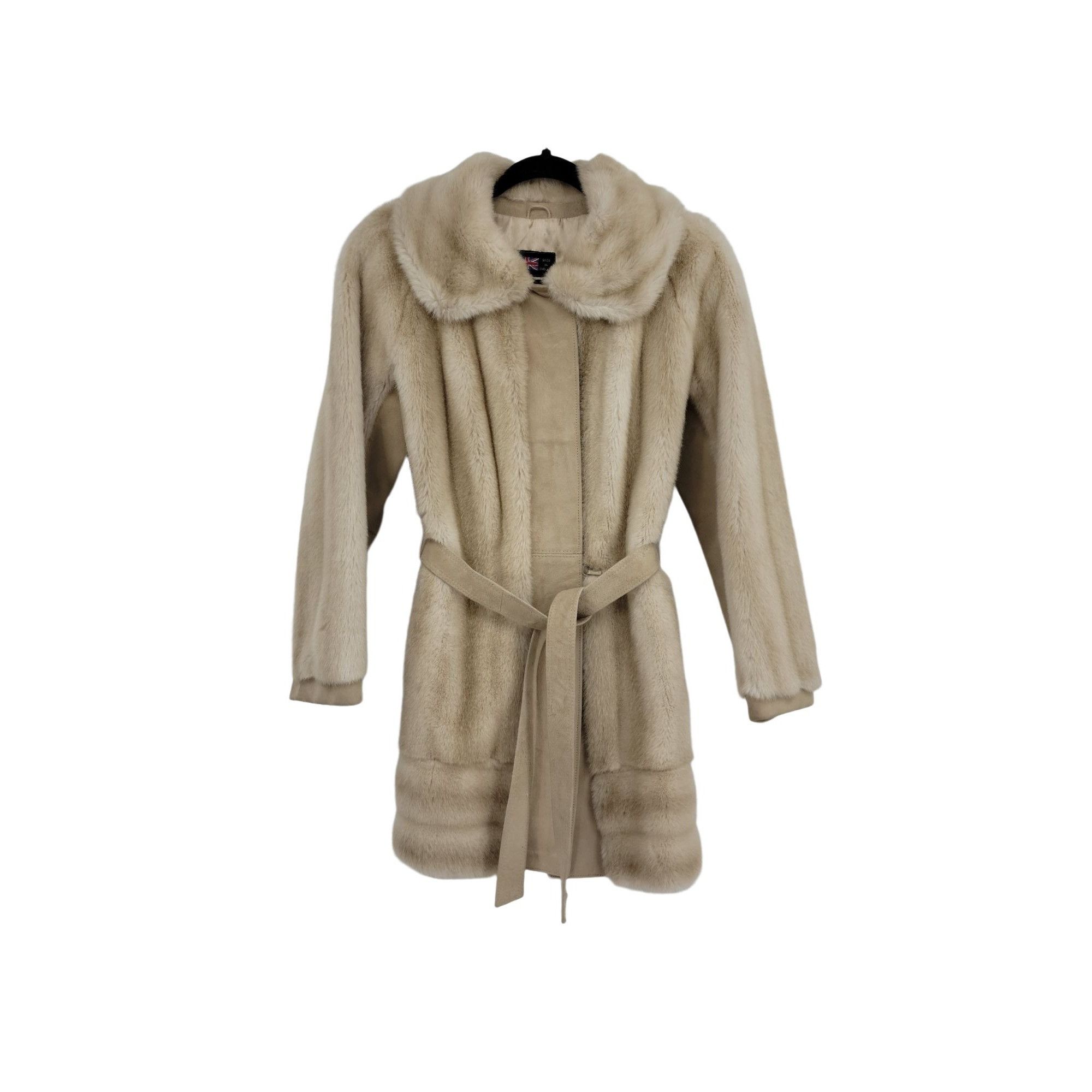 Vintage Vtg 60's Lilli Ann Vegan Faux Fur Penny Lane Coat Sz S Belte Size S / US 4 / IT 40 - 1 Thumbnail
