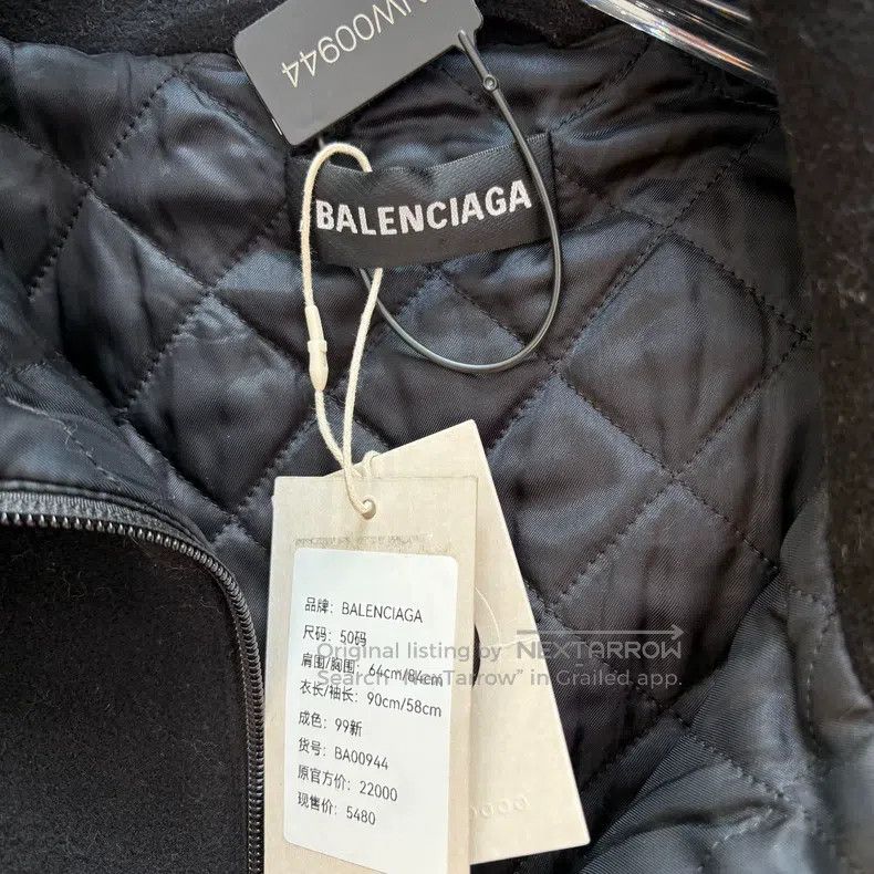 Balenciaga Balenciaga Lamb Fur Embroidered Letter Logo Cotton Jacket Size US M / EU 48-50 / 2 - 4 Thumbnail