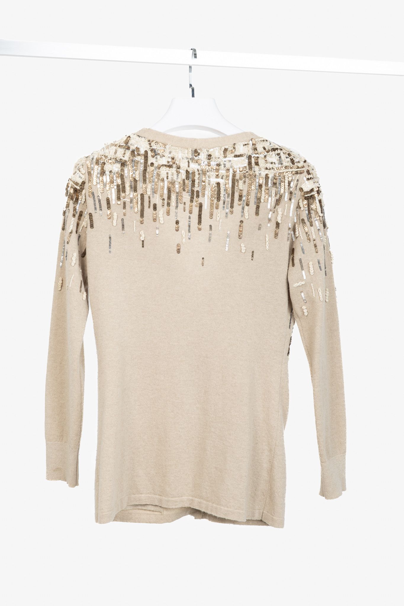 Oscar De La Renta Oscar de la Renta PF12 Cashmere Sequin Embroidered Cardigan Size M / US 6-8 / IT 42-44 - 2 Thumbnail